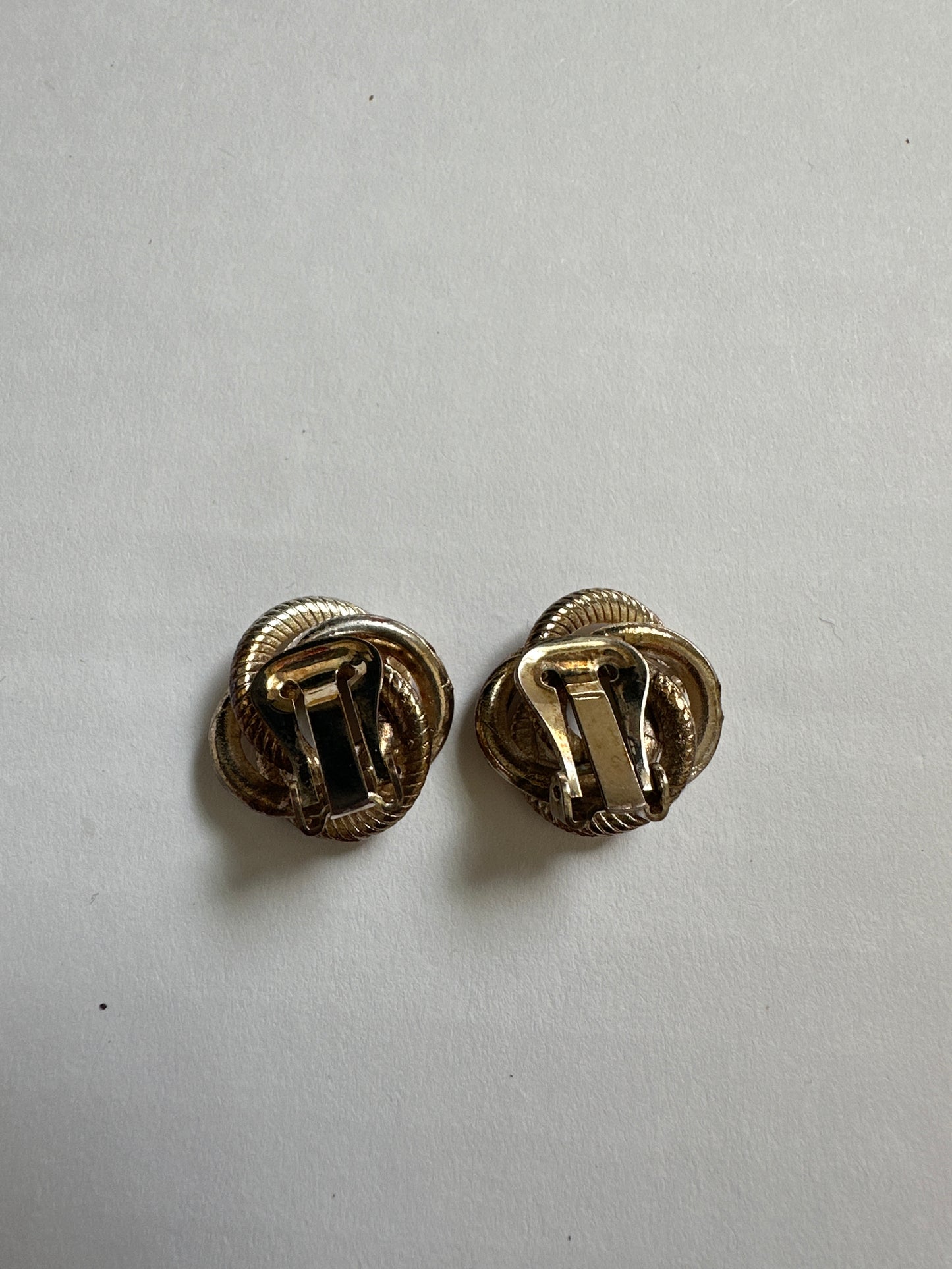Vintage Gold Twisted Knot Clip-On Earrings