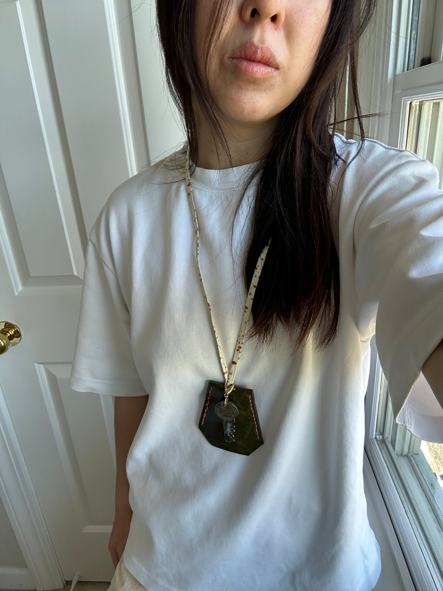 Leather Clochette with Ceramic Key
