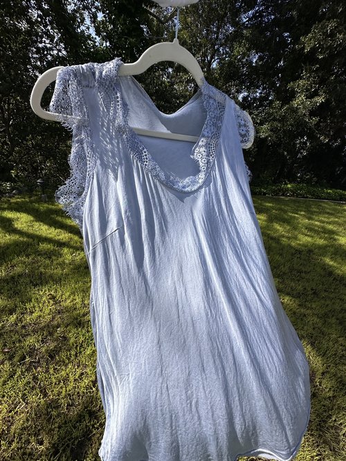 Vintage Light Blue Lace Tank Top