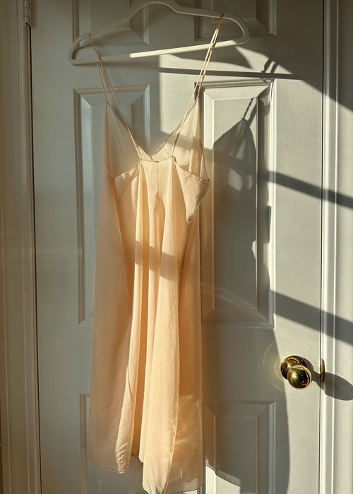 Vintage PRADA peach sheer slip dress