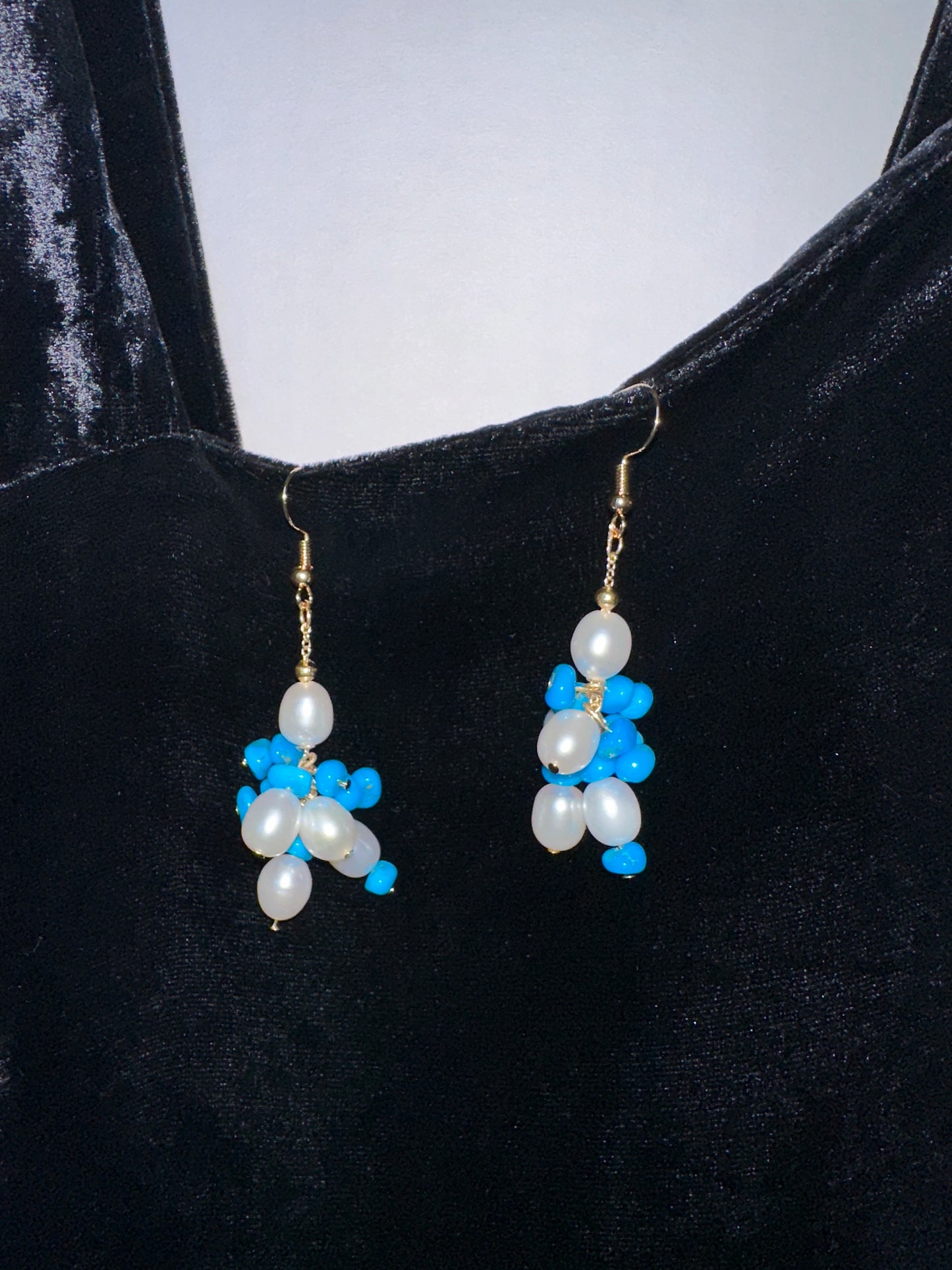 Turquoise Bloom Earrings (Gold)