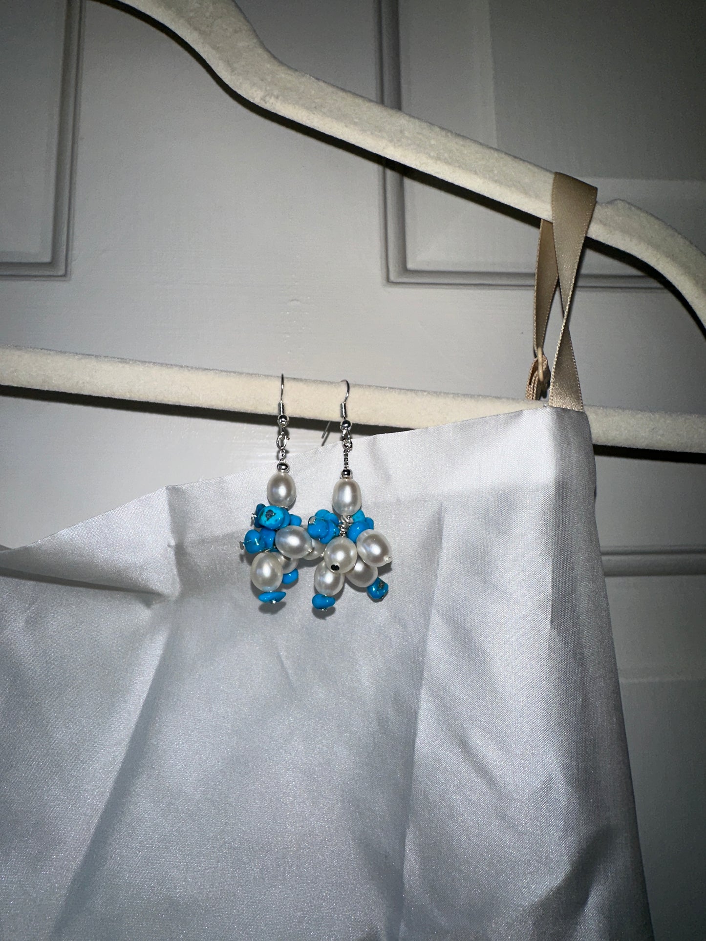 Turquoise Bloom Earrings (Silver)