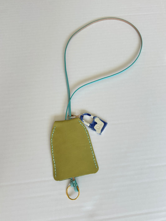 Large Leather Clochette with Ceramic Padlock