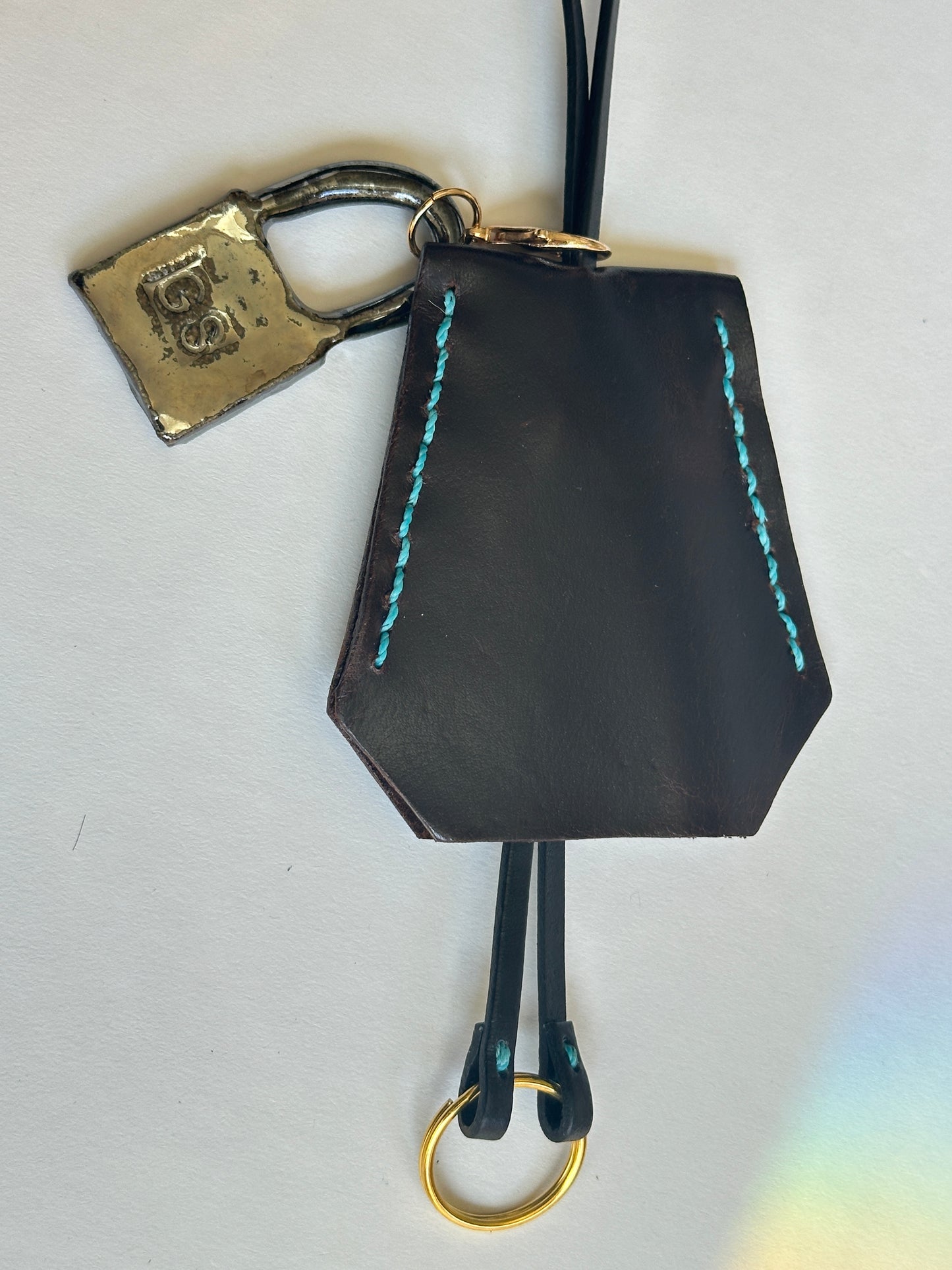 Leather Clochette with Ceramic Padlock