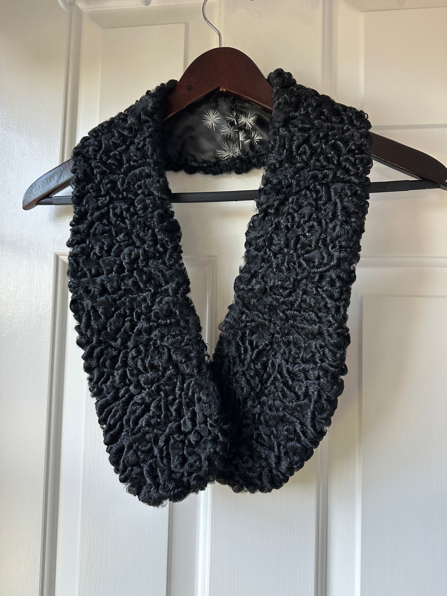 Vintage Lamb Fur Collar Scarf