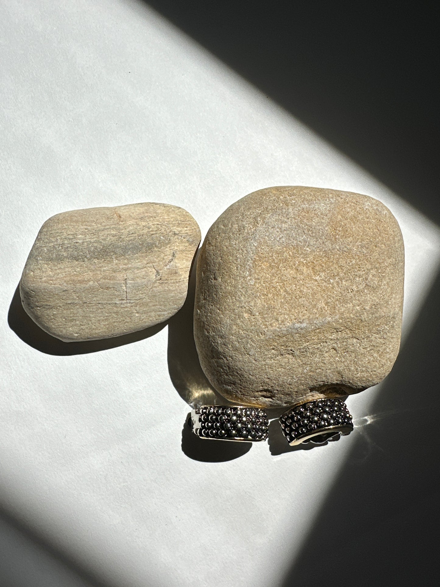 Vintage Two-Tone Dotted Half-Hoop Clip-On Earrings