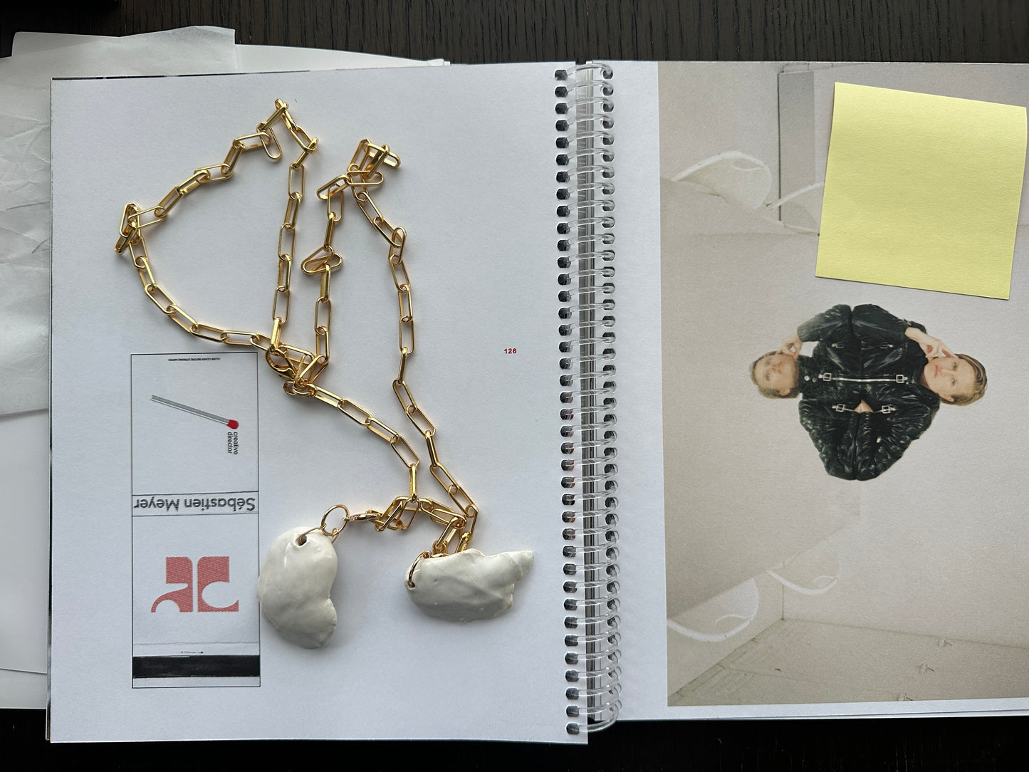 “Walking On Eggshells” ceramic pendant necklace