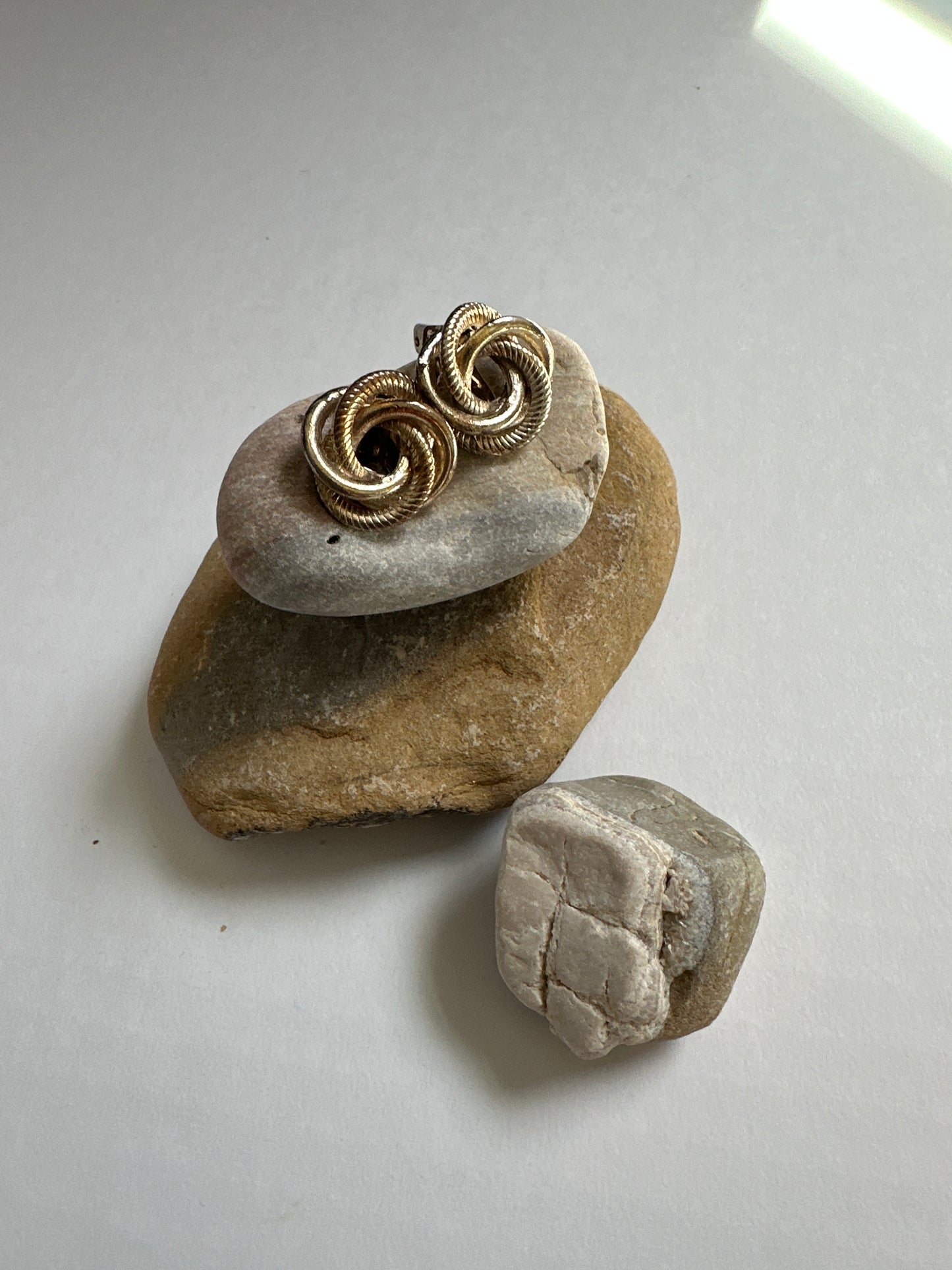 Vintage Gold Twisted Knot Clip-On Earrings