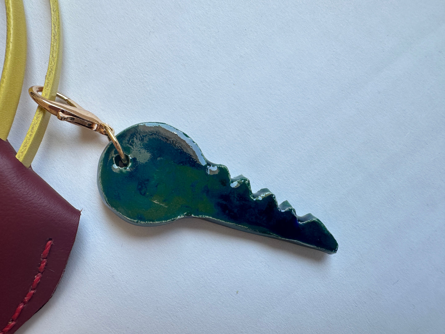 Large Leather Clochette with Ceramic Key