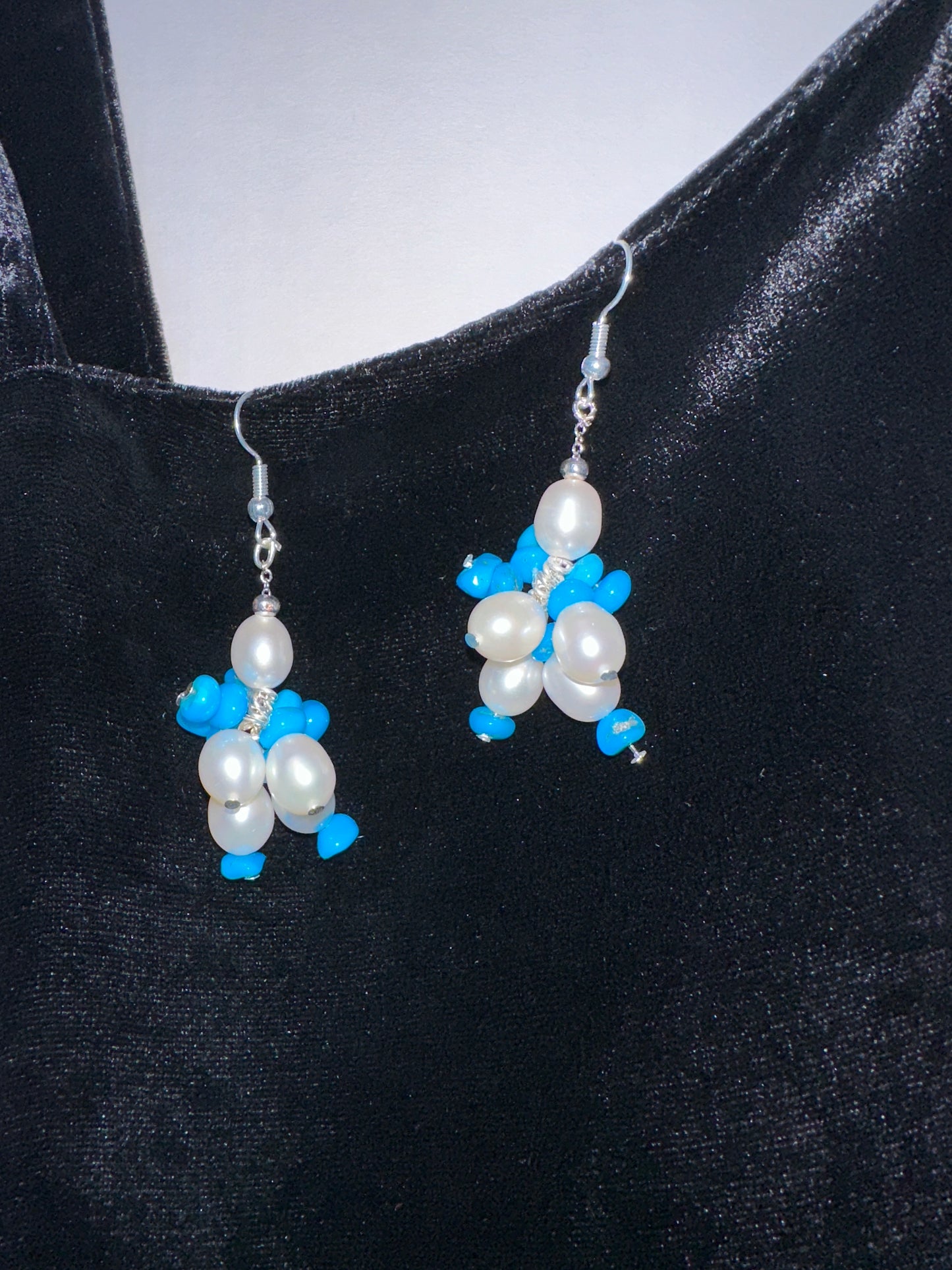 Turquoise Bloom Earrings (Silver)