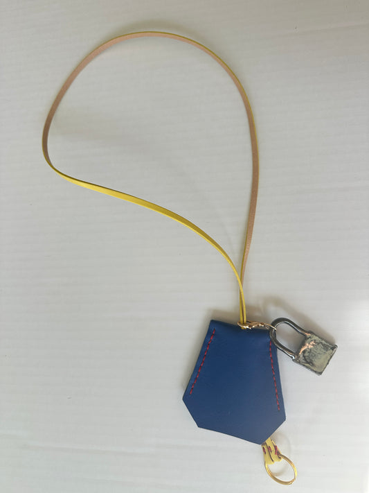 Leather Clochette with Ceramic Padlock