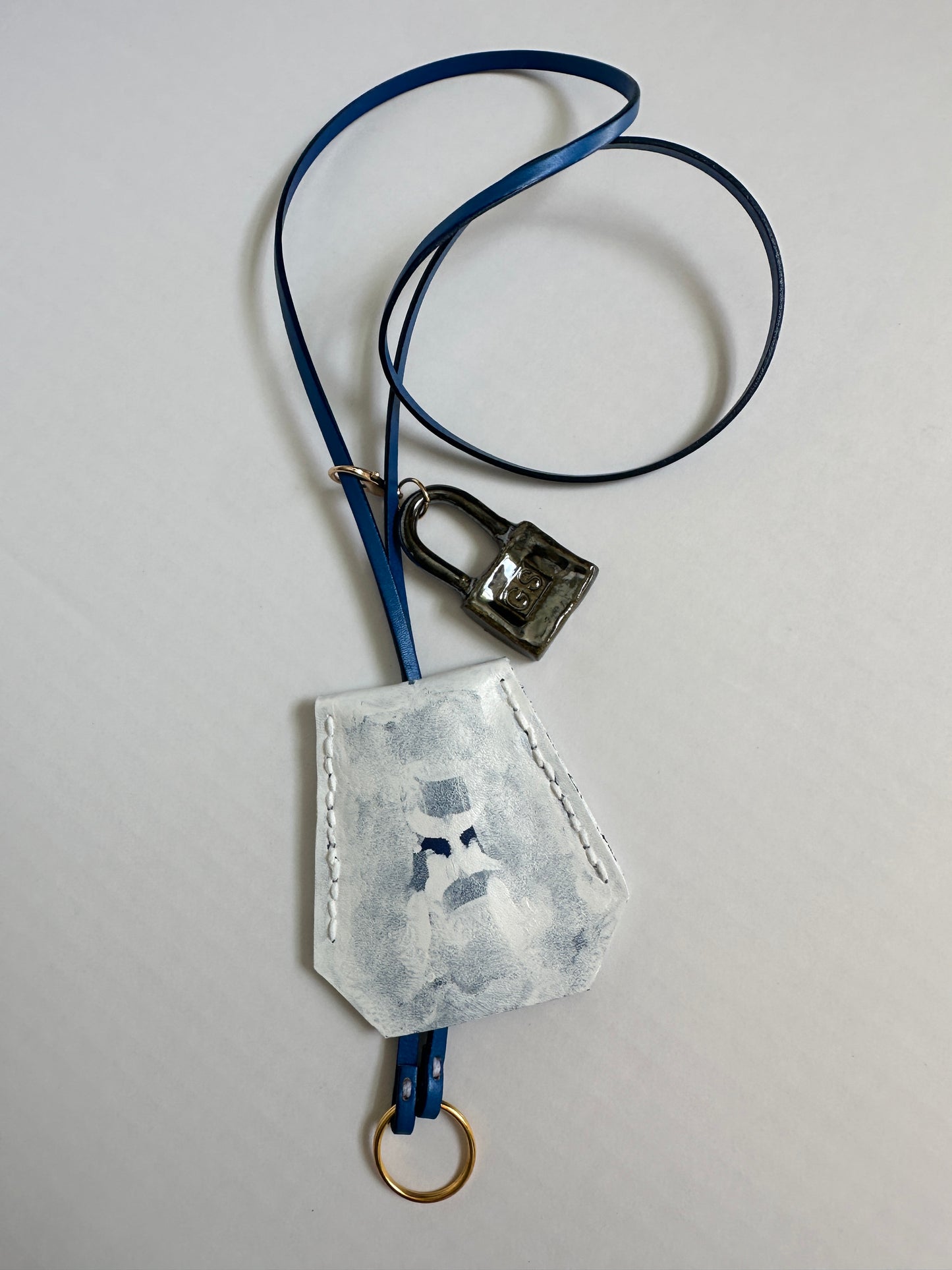 MMPPYK Leather Clochette with Ceramic Padlock