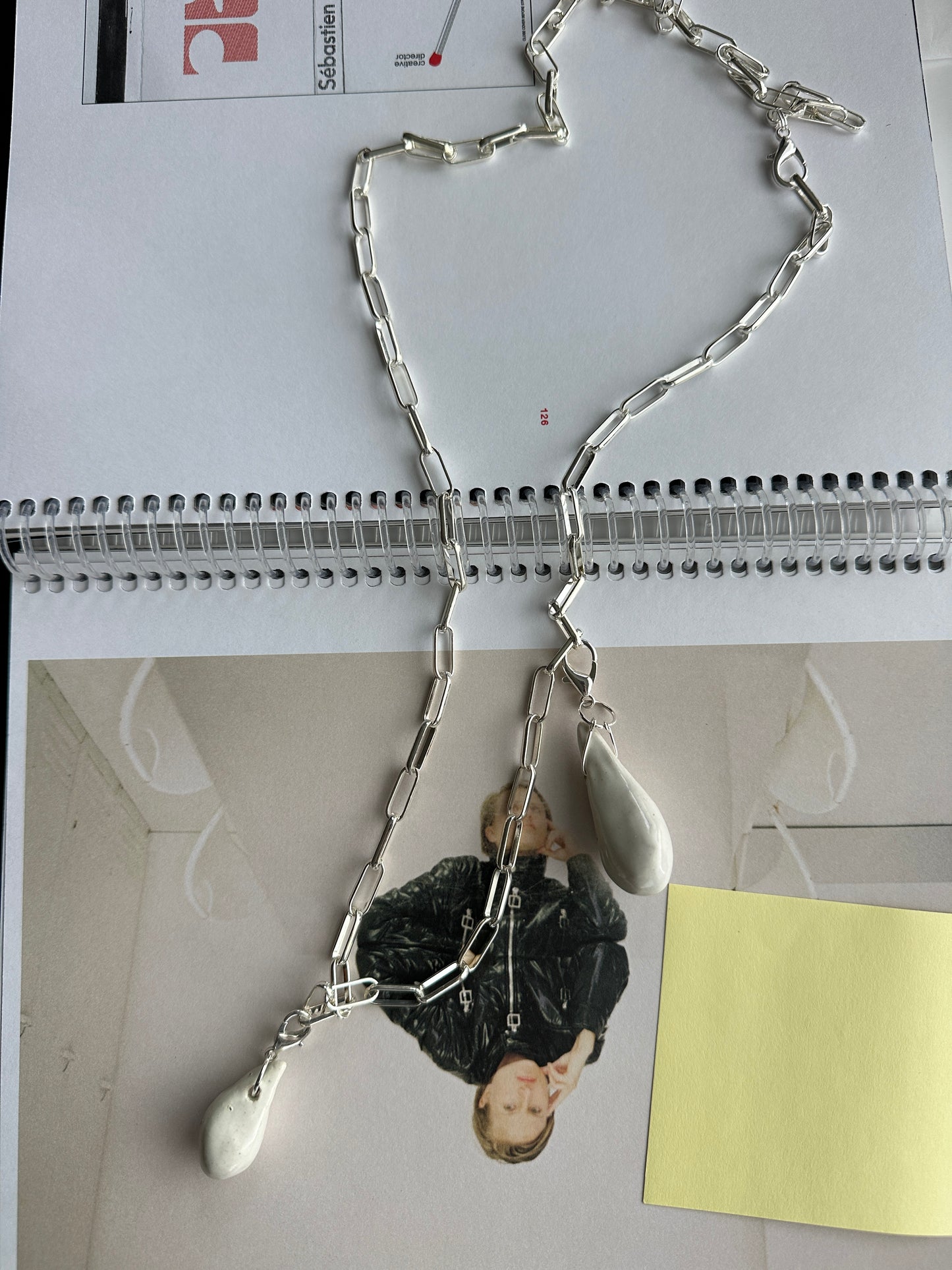 “Tears That Move No One” Ceramic pendant necklace