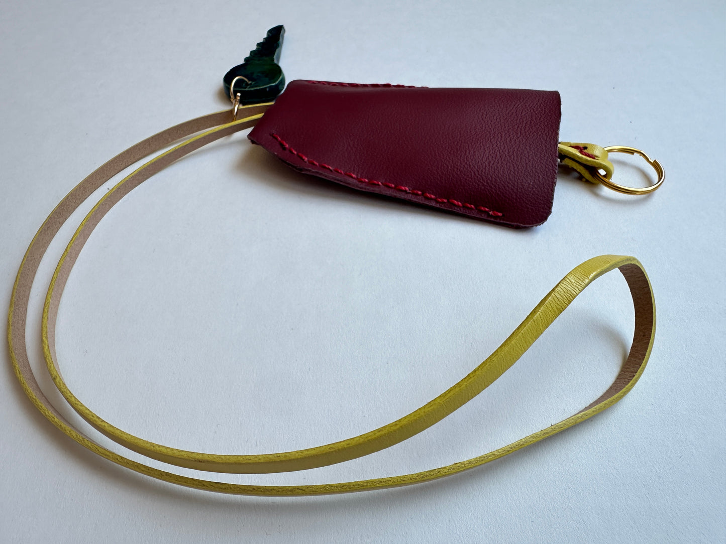 Large Leather Clochette with Ceramic Key