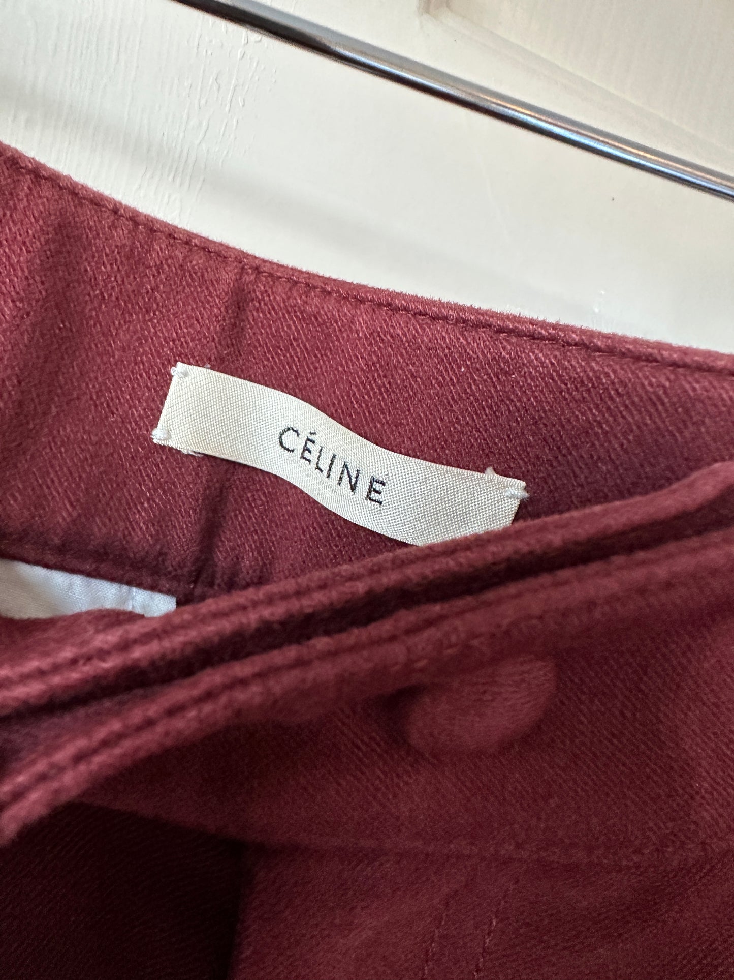 Celine Pre Fall 2018 Burgundy Pants by Phoebe Philo