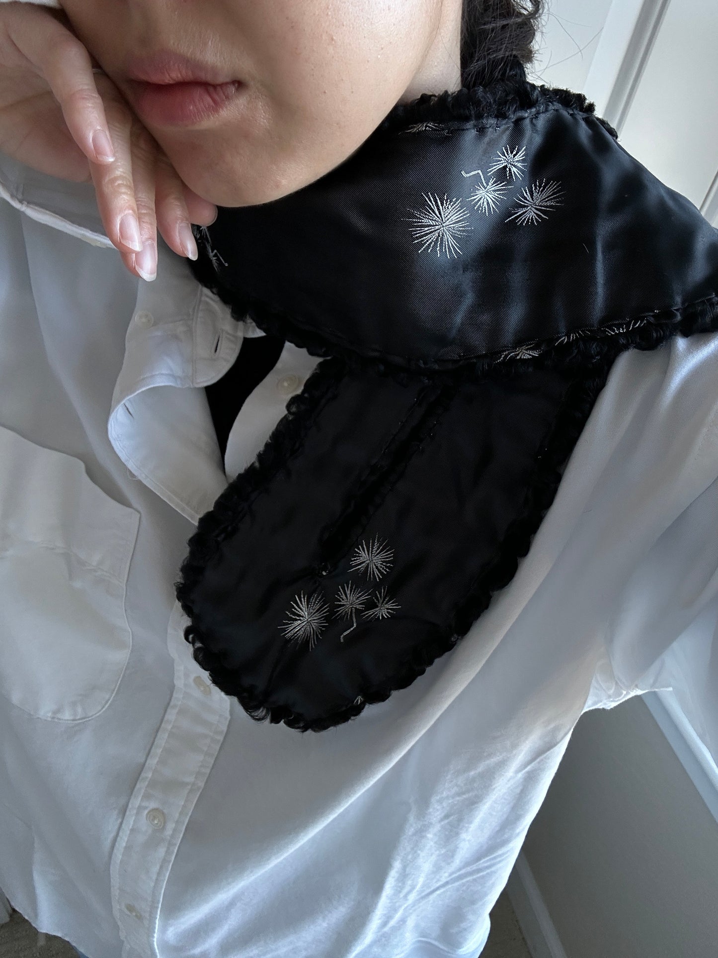 Vintage Lamb Fur Collar Scarf