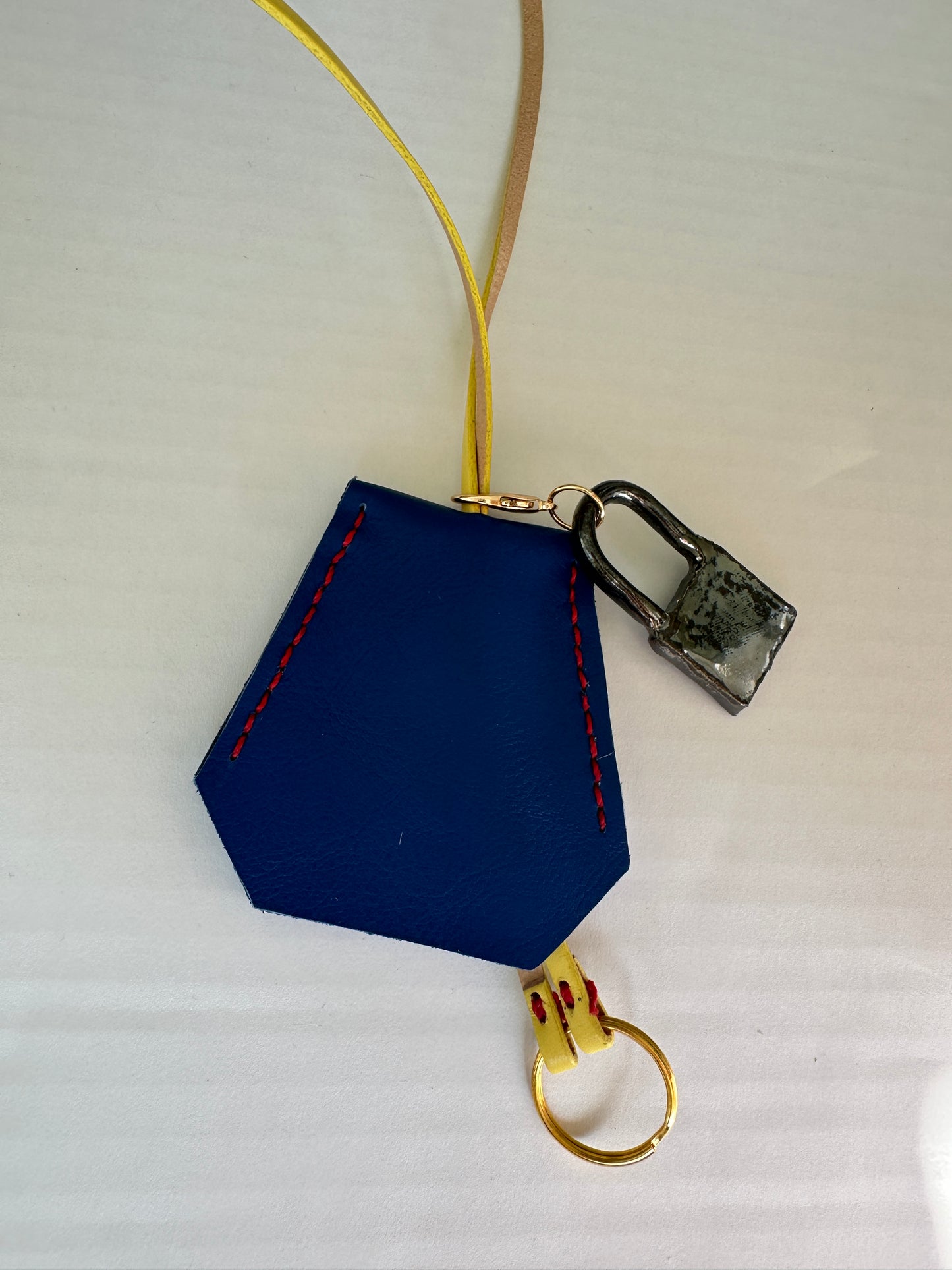 Leather Clochette with Ceramic Padlock