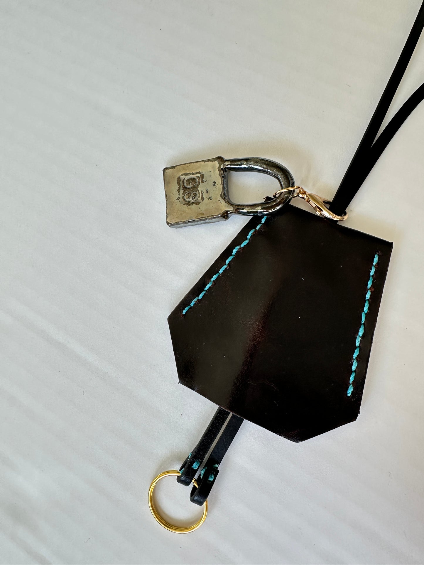 Leather Clochette with Ceramic Padlock