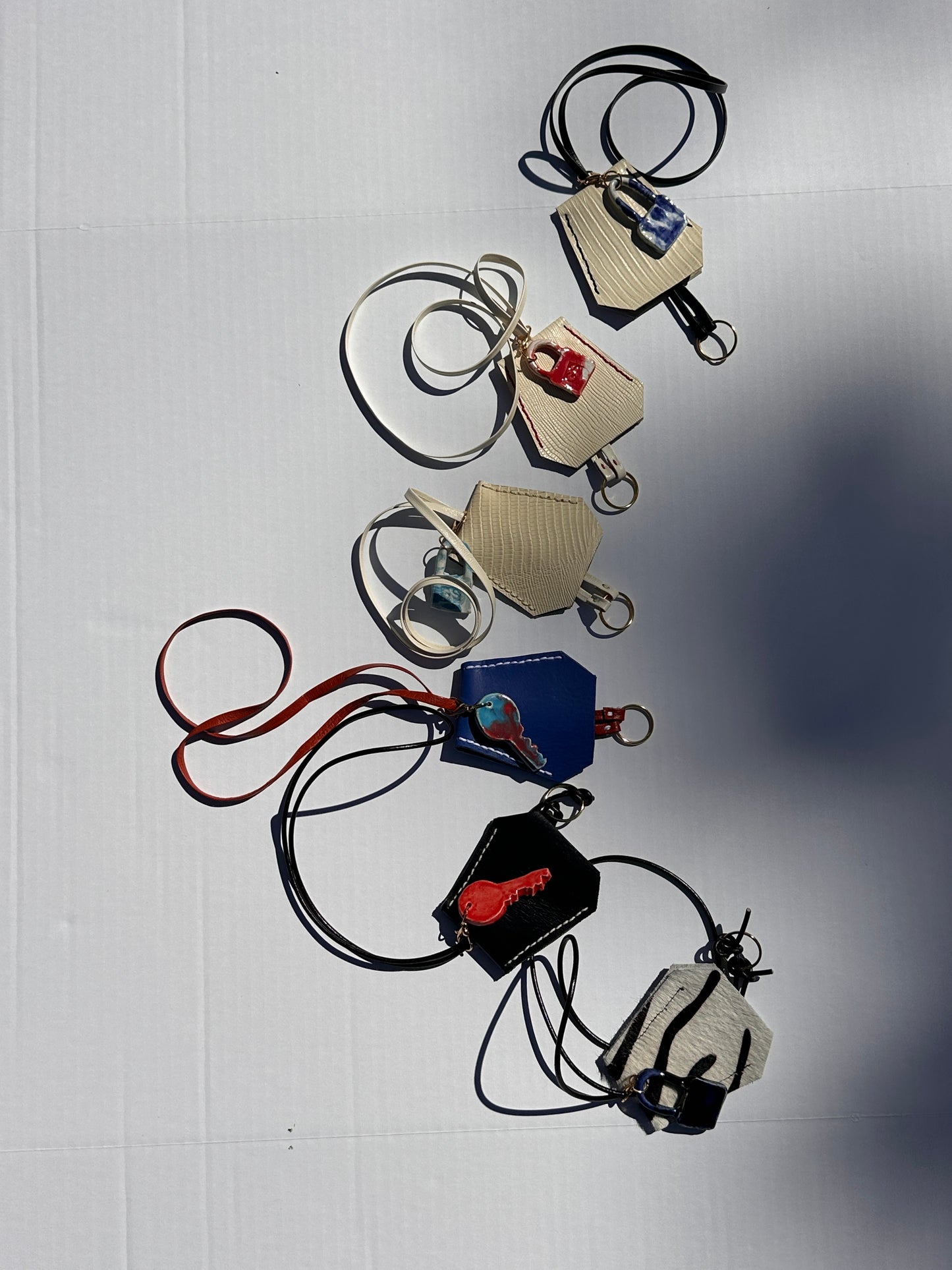 “Alice’s World” Leather Clochette with ceramic key