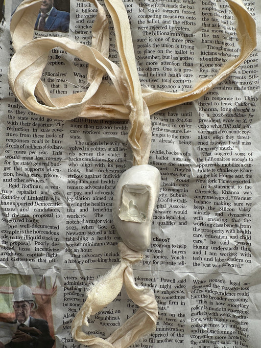 Ceramic Bean Pendant Neckace