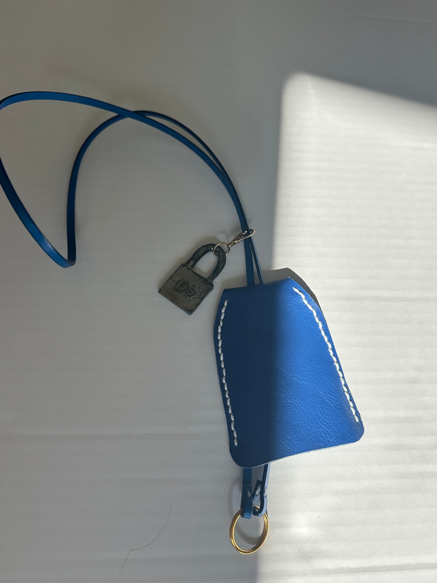 Large Leather Clochette with Ceramic Padlock