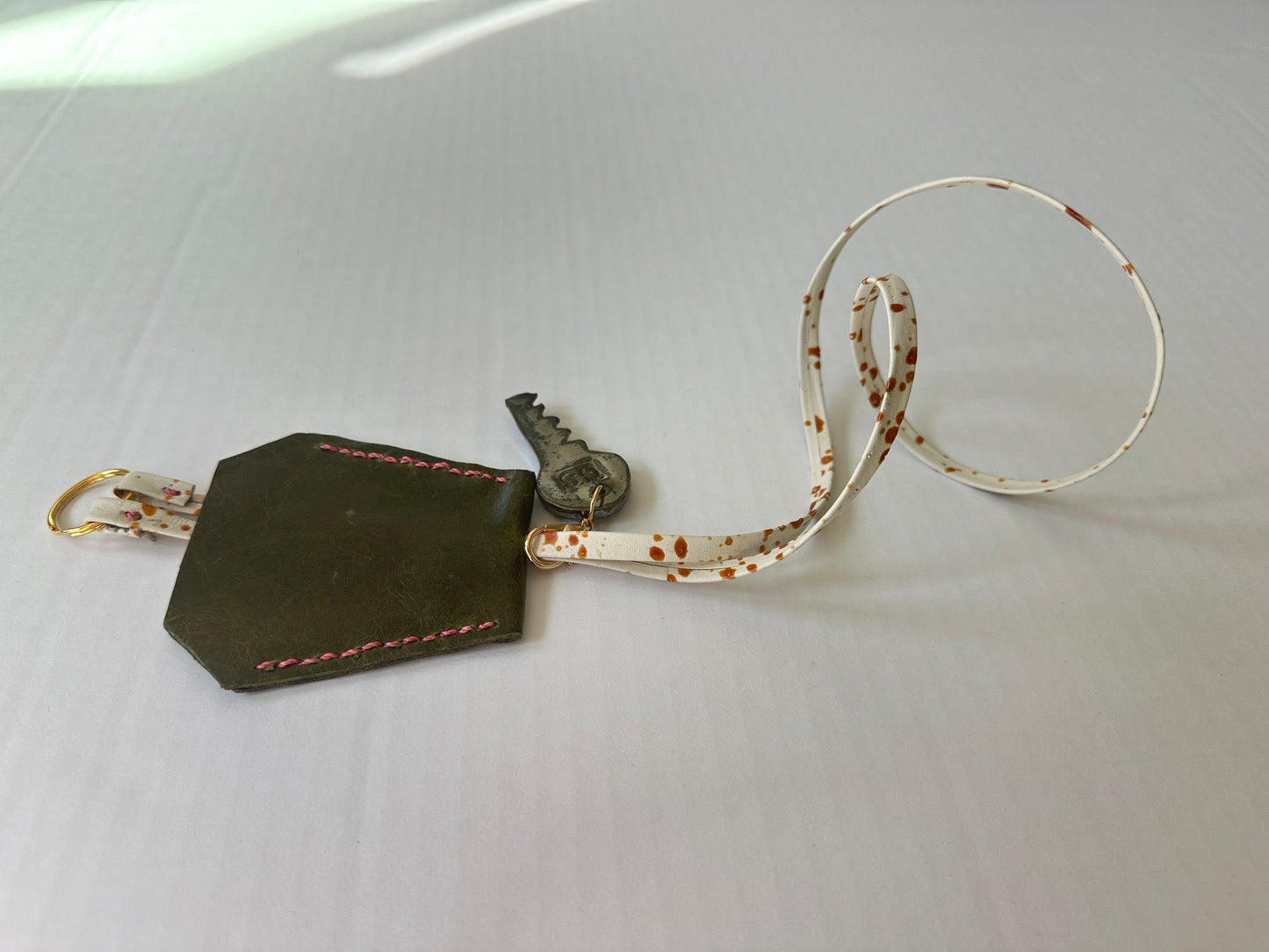 Leather Clochette with Ceramic Key