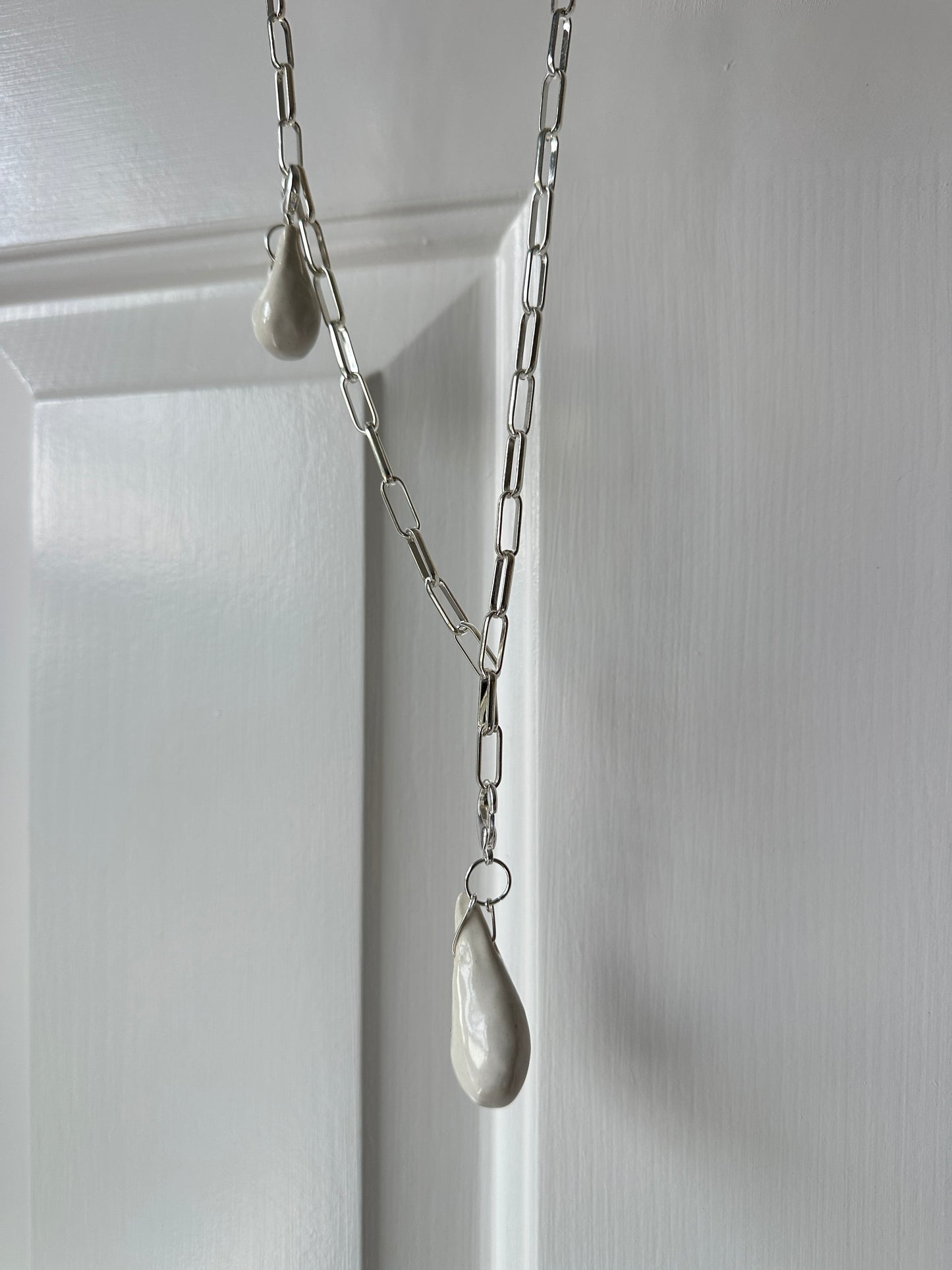 “Tears That Move No One” Ceramic pendant necklace