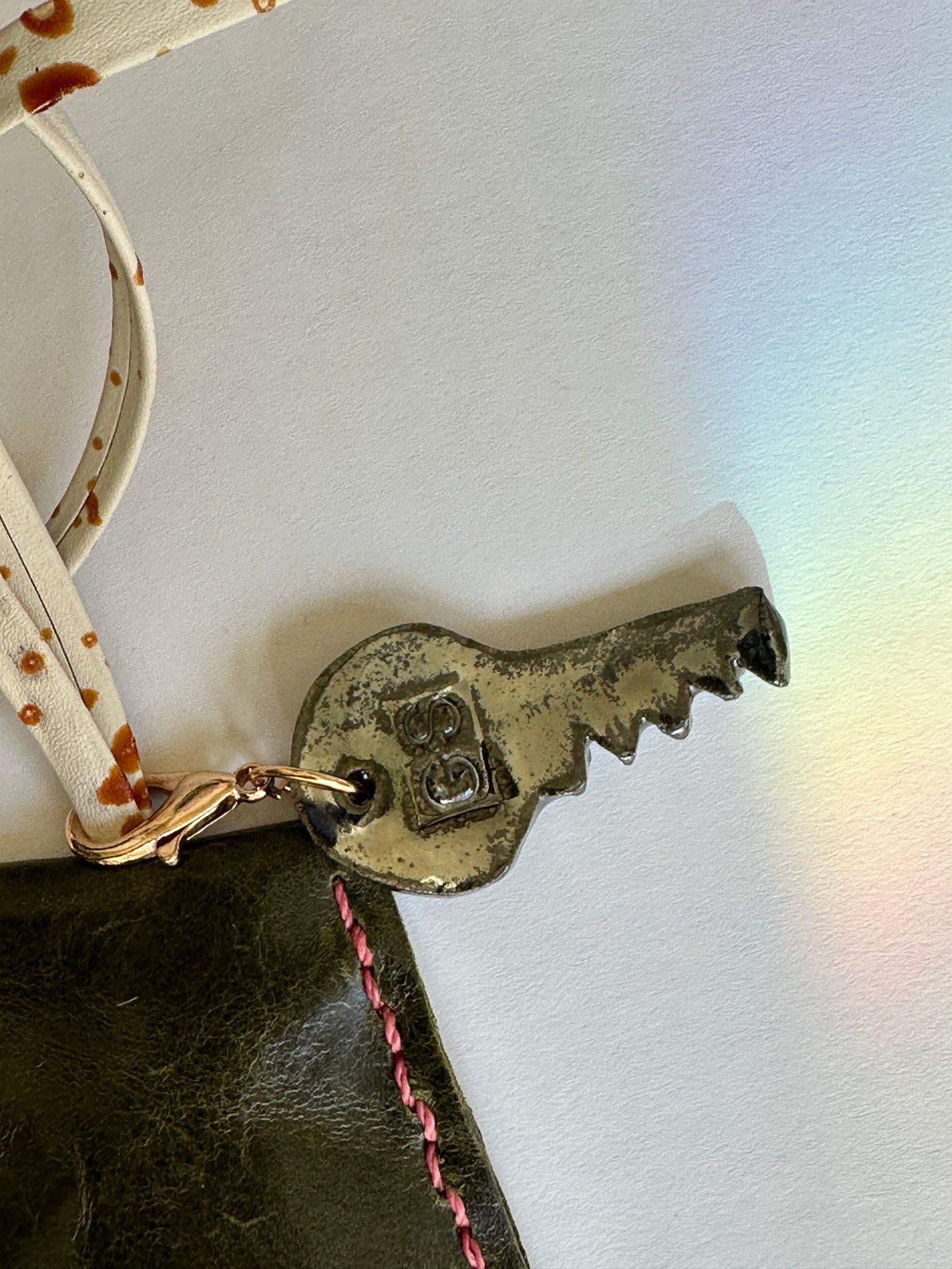 Leather Clochette with Ceramic Key