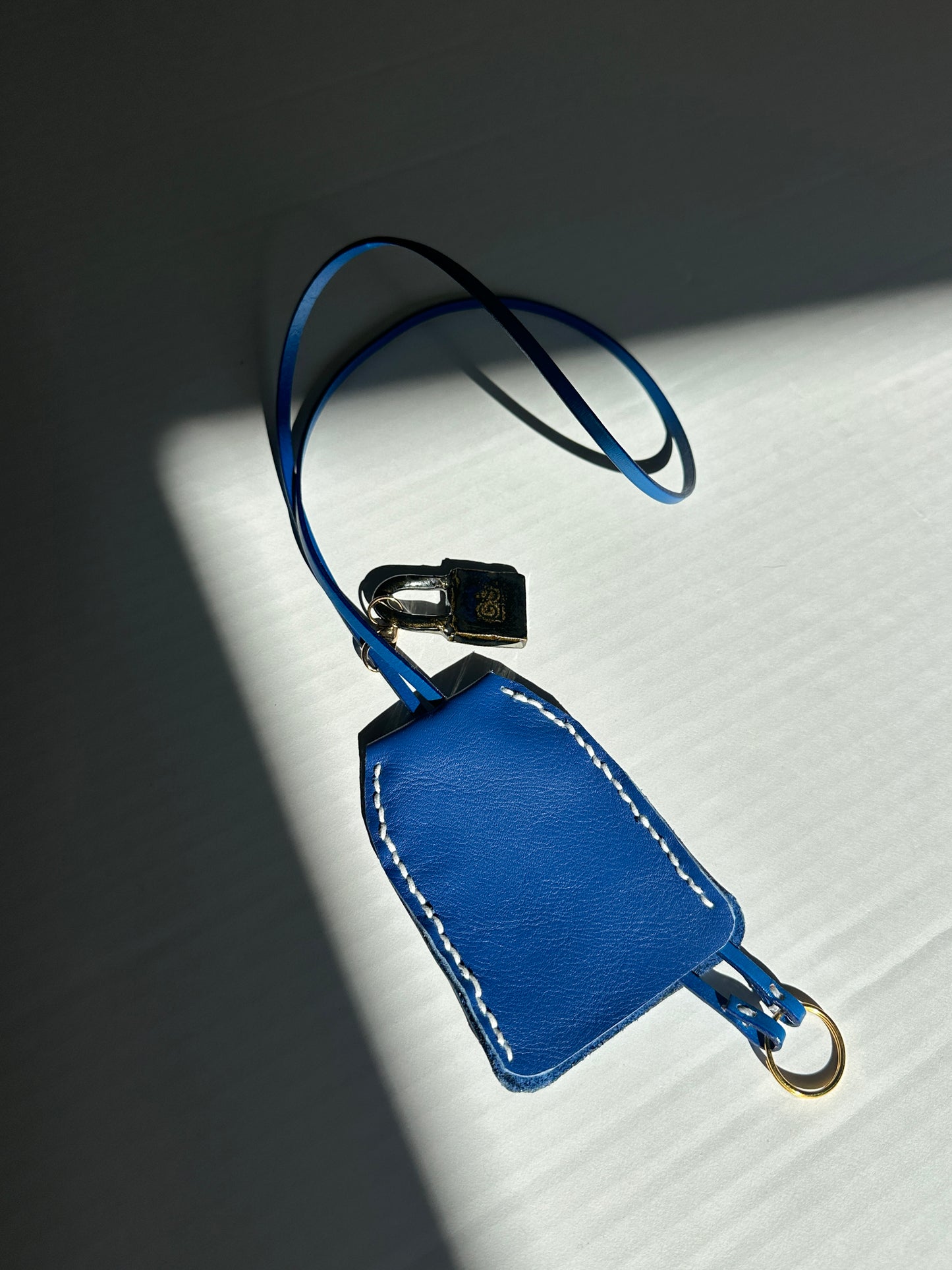 Large Leather Clochette with Ceramic Padlock