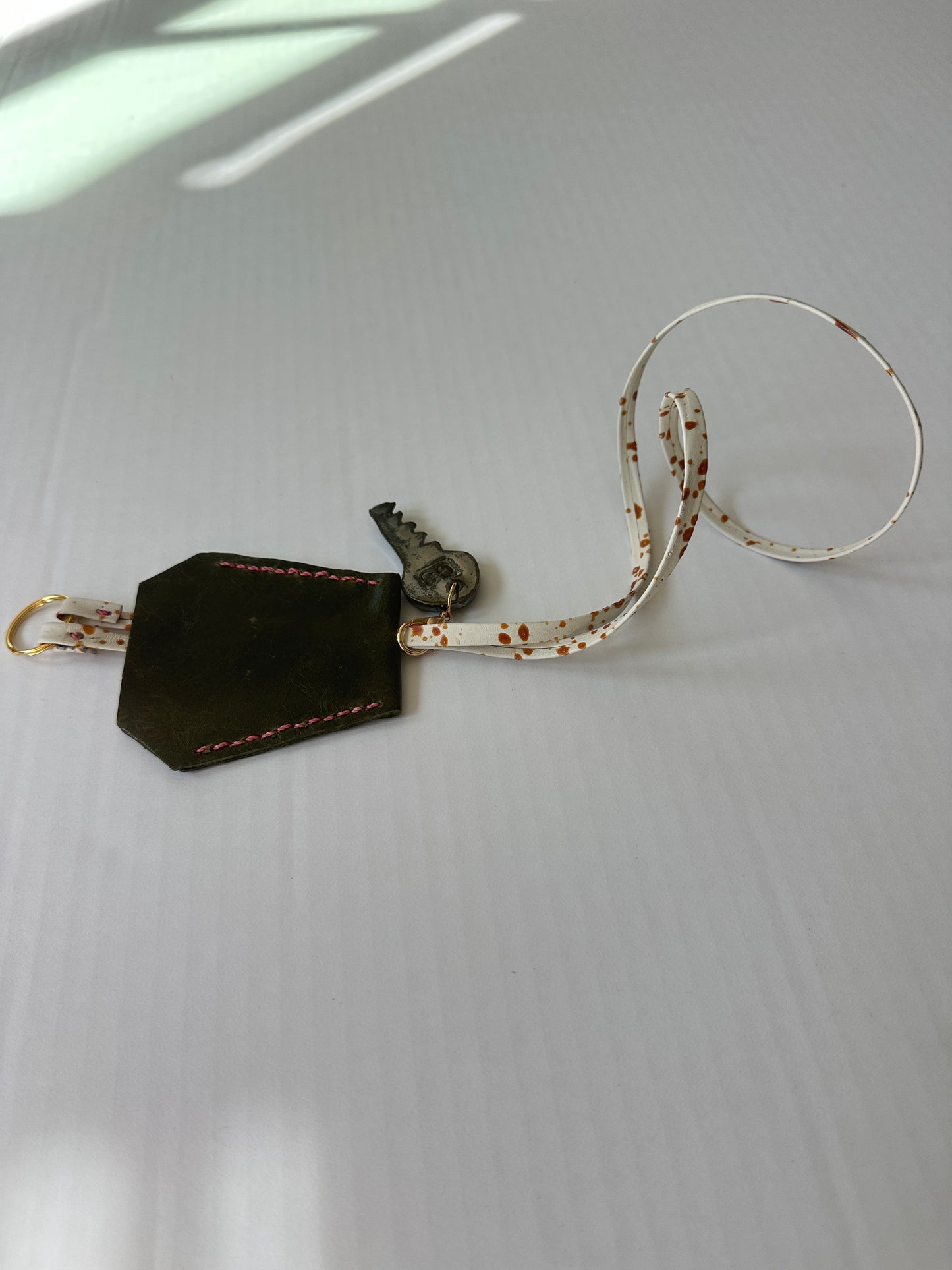 Leather Clochette with Ceramic Key