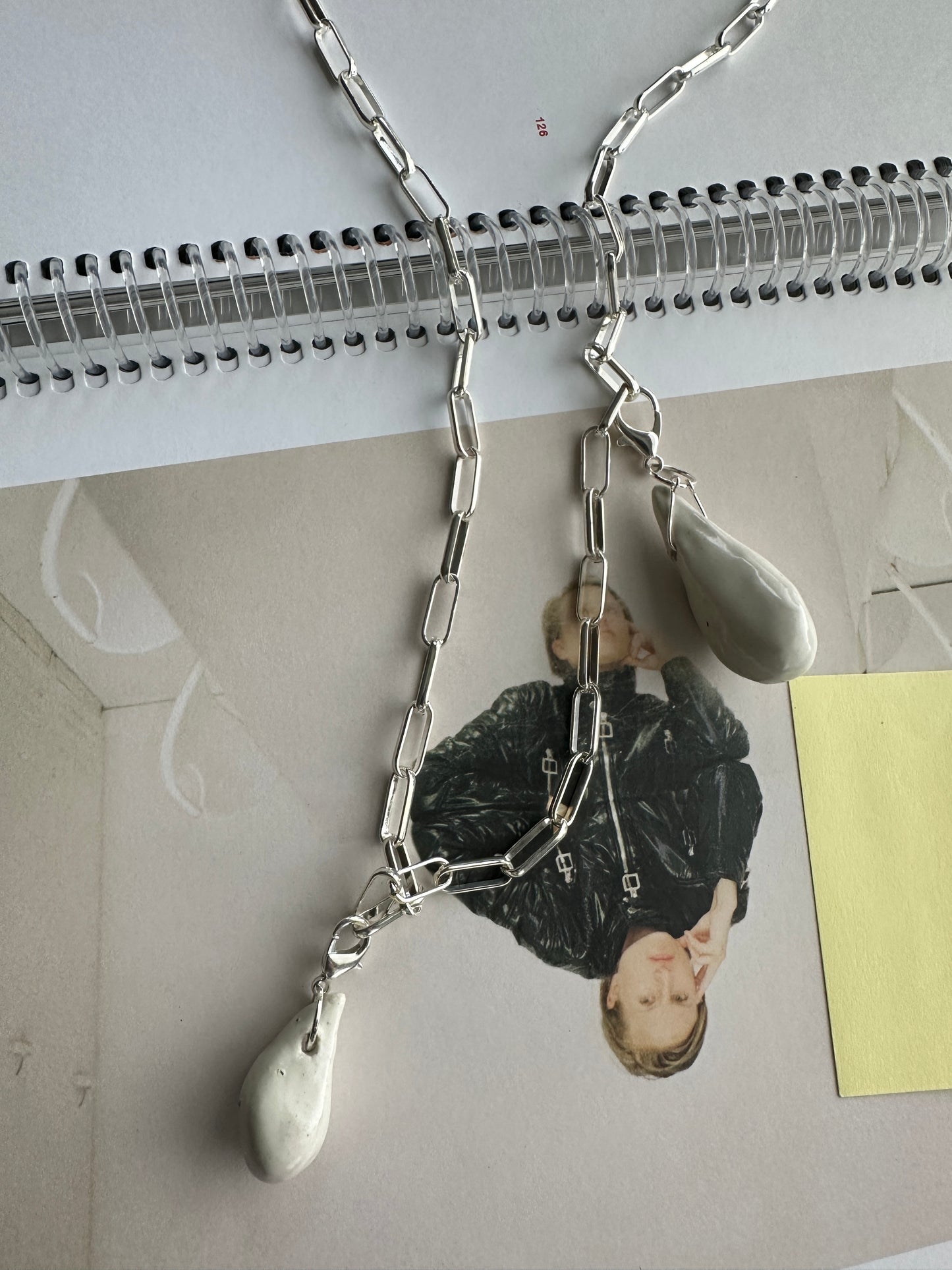 “Tears That Move No One” Ceramic pendant necklace