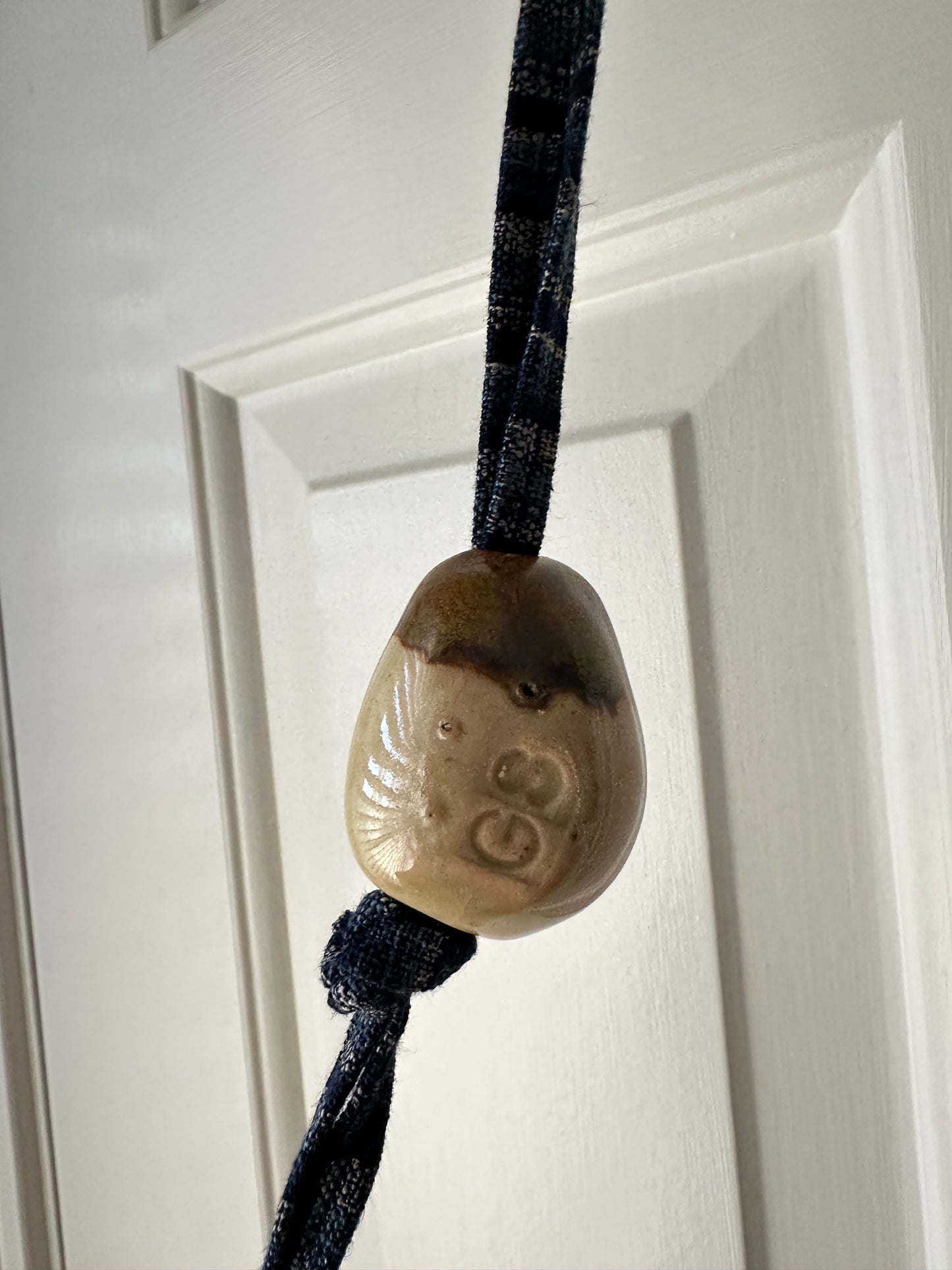 Ceramic Egg Pendant Necklace Katsuri