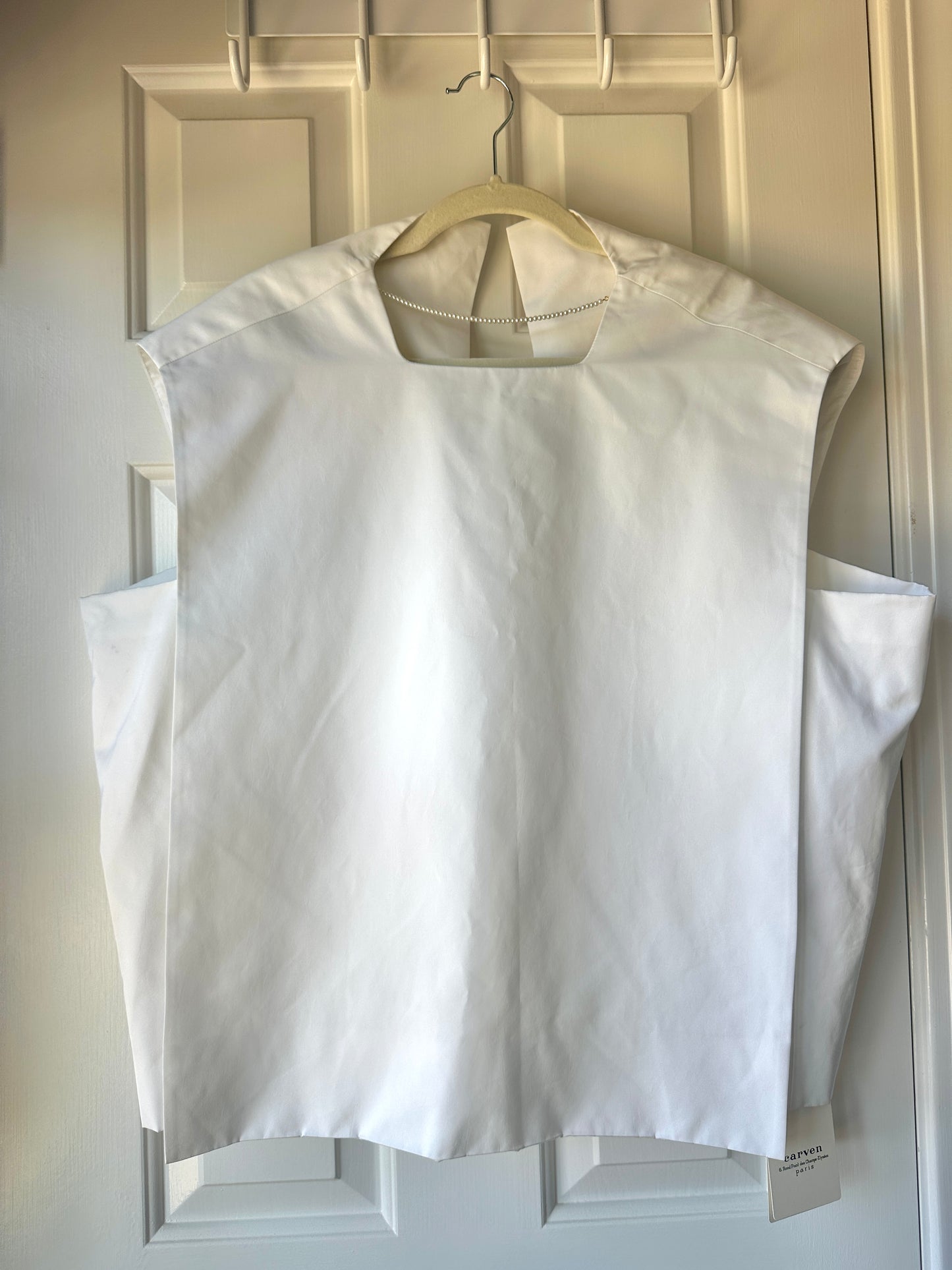 Carven SS25 Square padded Top in Orchid by Louise Trotter