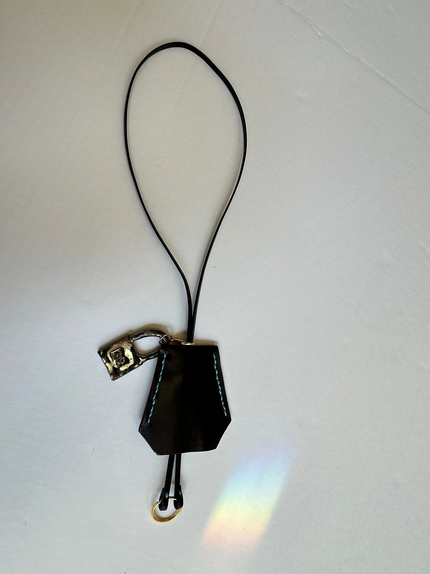 Leather Clochette with Ceramic Padlock