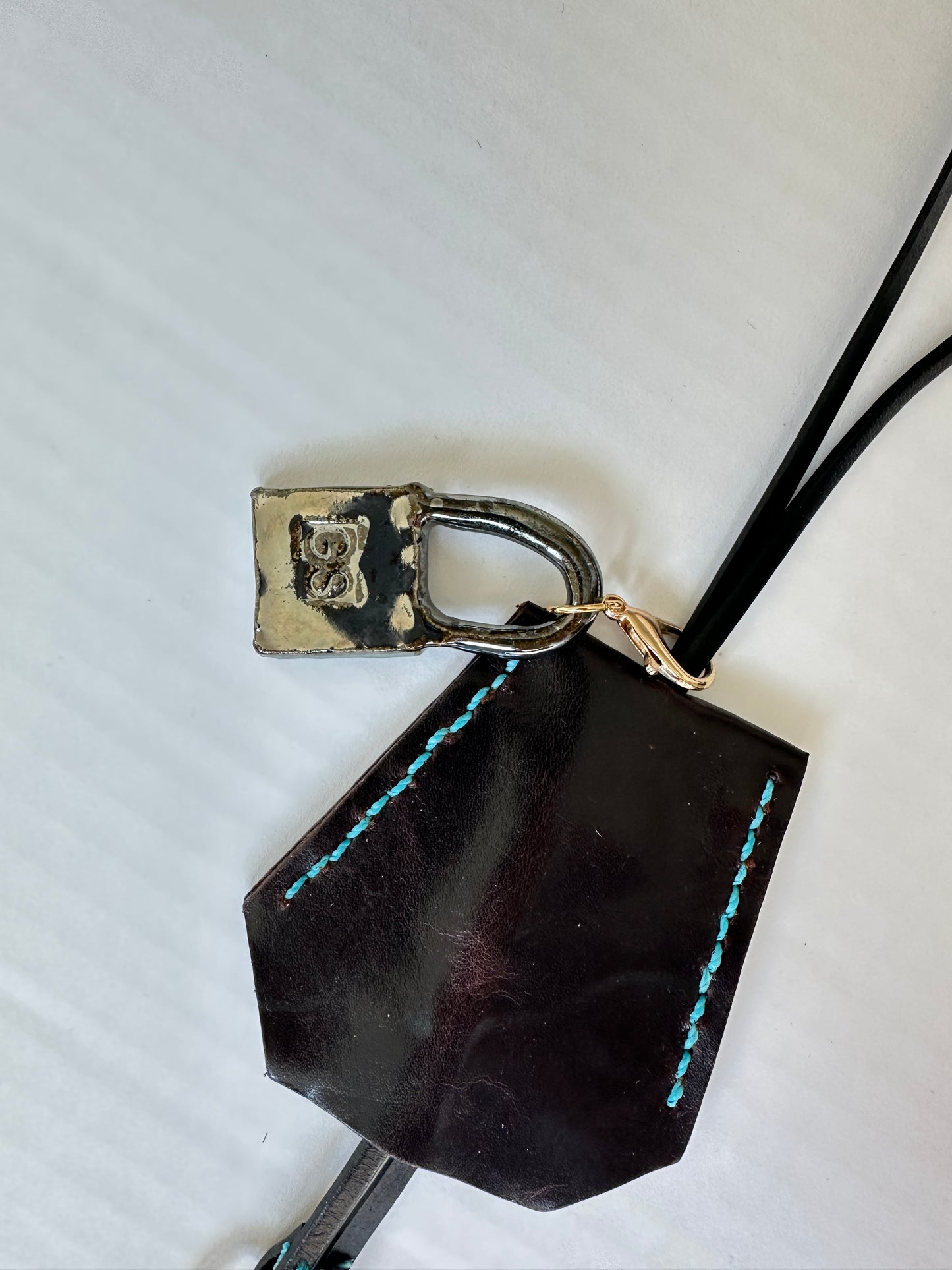 Leather Clochette with Ceramic Padlock