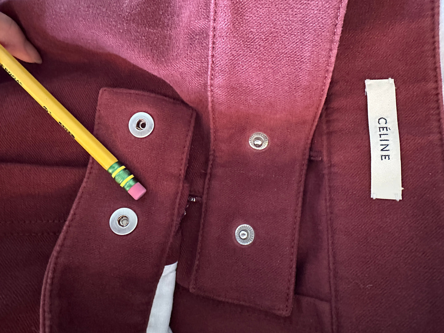 Celine Pre Fall 2018 Burgundy Pants by Phoebe Philo