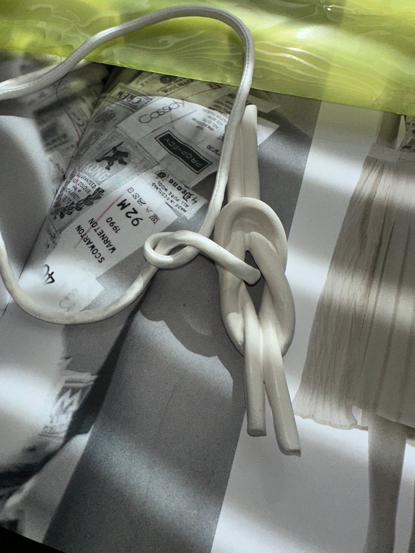 Ceramic Knot Pendant with Off White Silk Cord