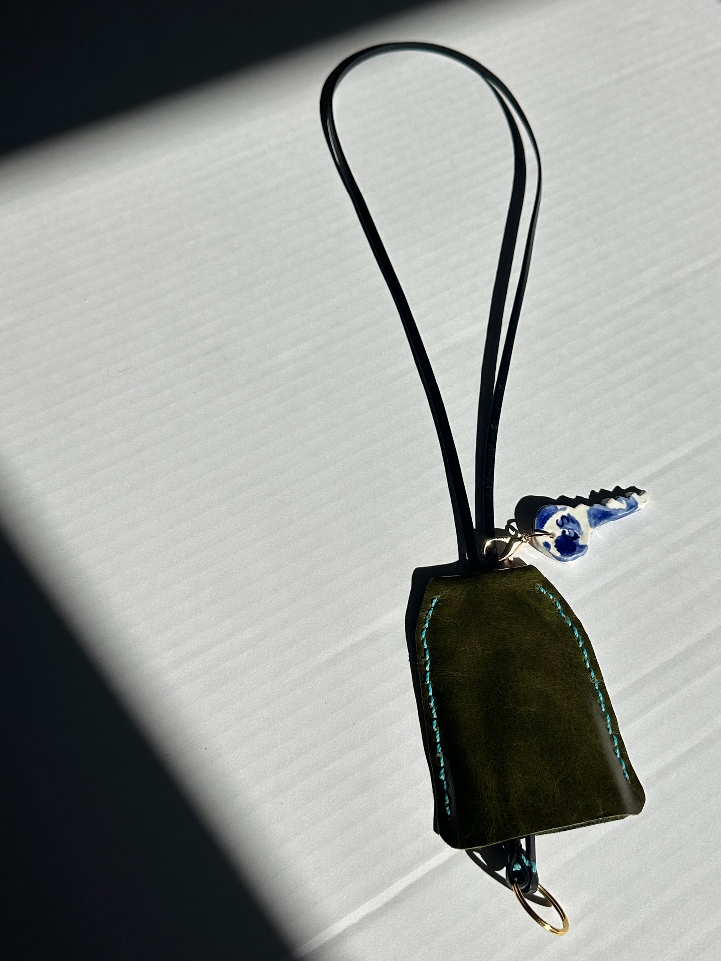 Large Leather Clochette with Ceramic Key