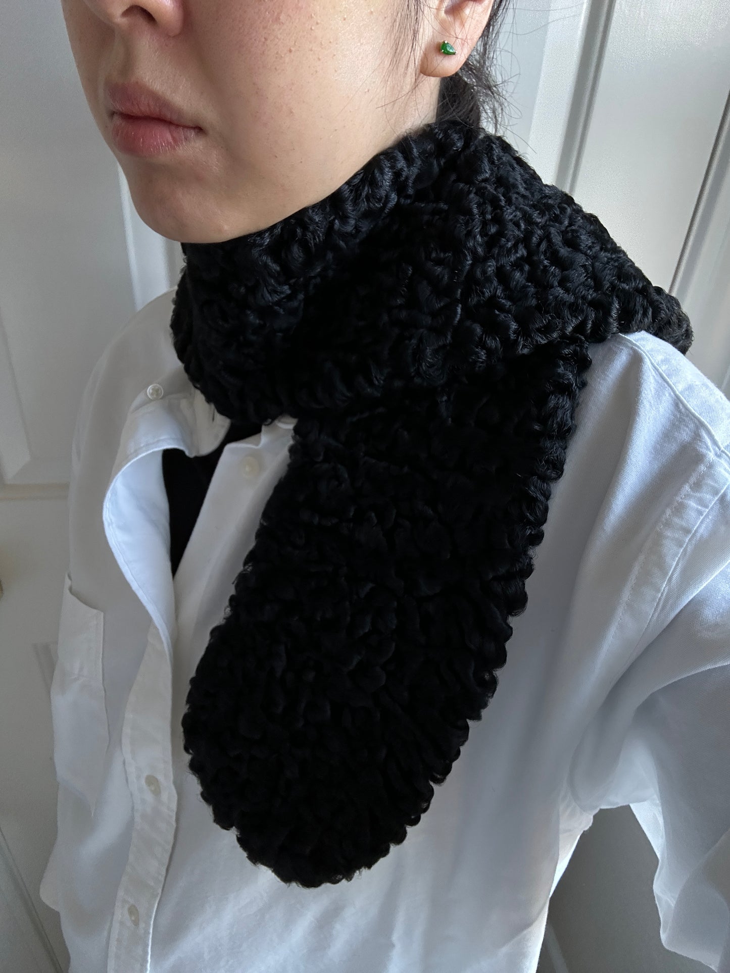 Vintage Lamb Fur Collar Scarf