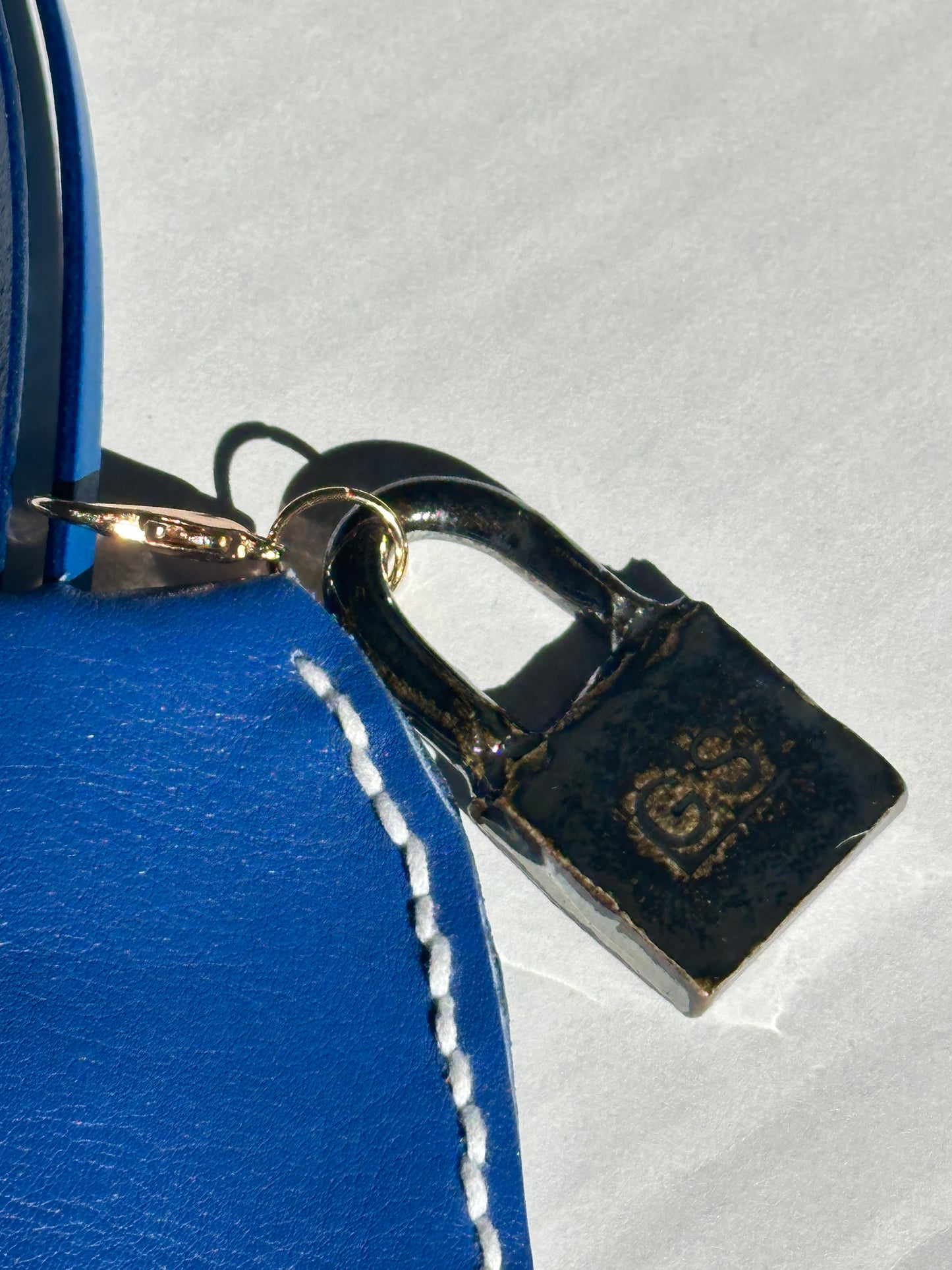 Large Leather Clochette with Ceramic Padlock