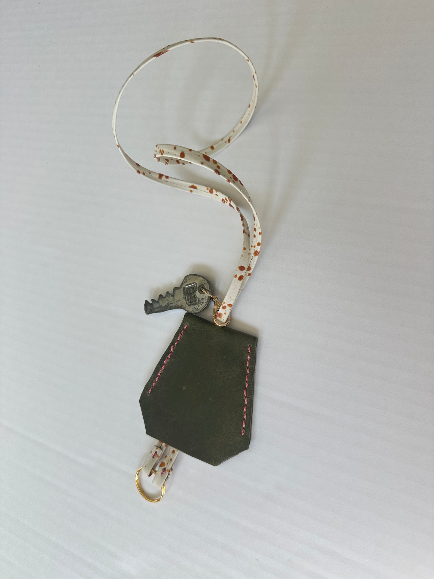 Leather Clochette with Ceramic Key