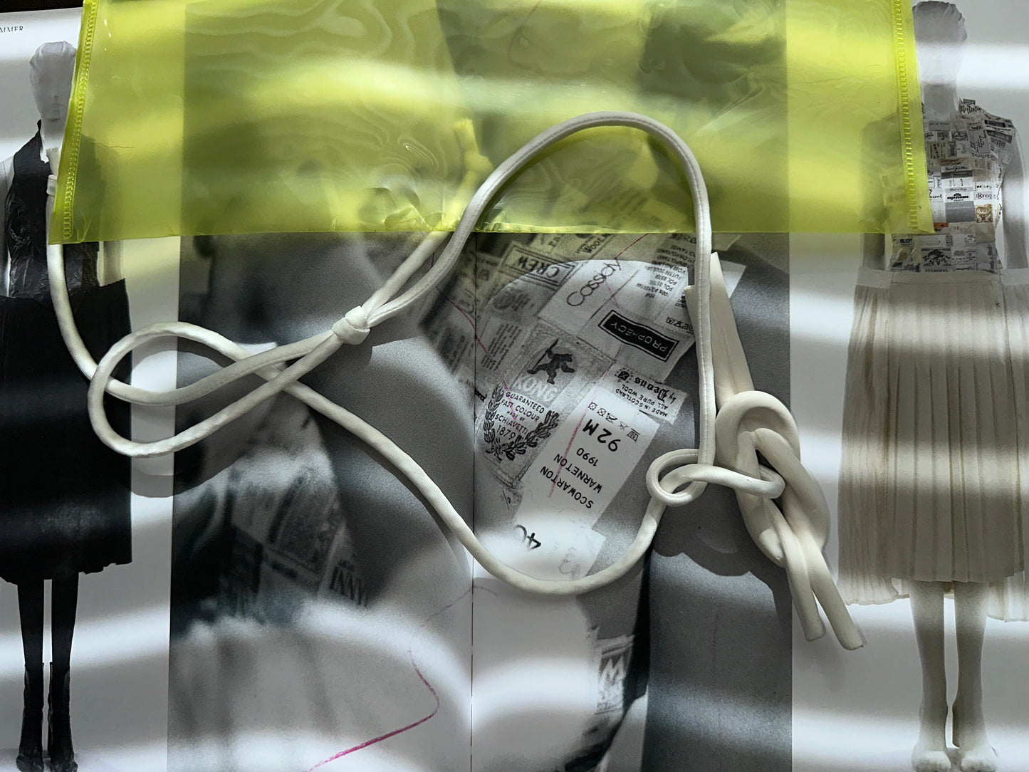 Ceramic Knot Pendant with Off White Silk Cord