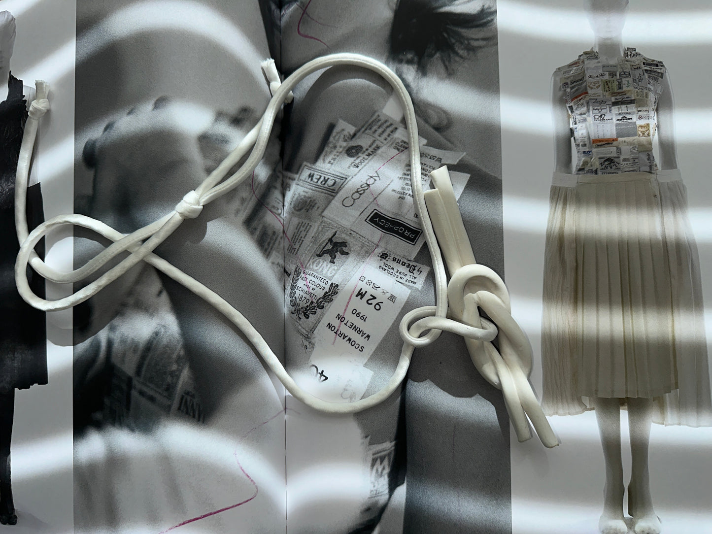 Ceramic Knot Pendant with Off White Silk Cord