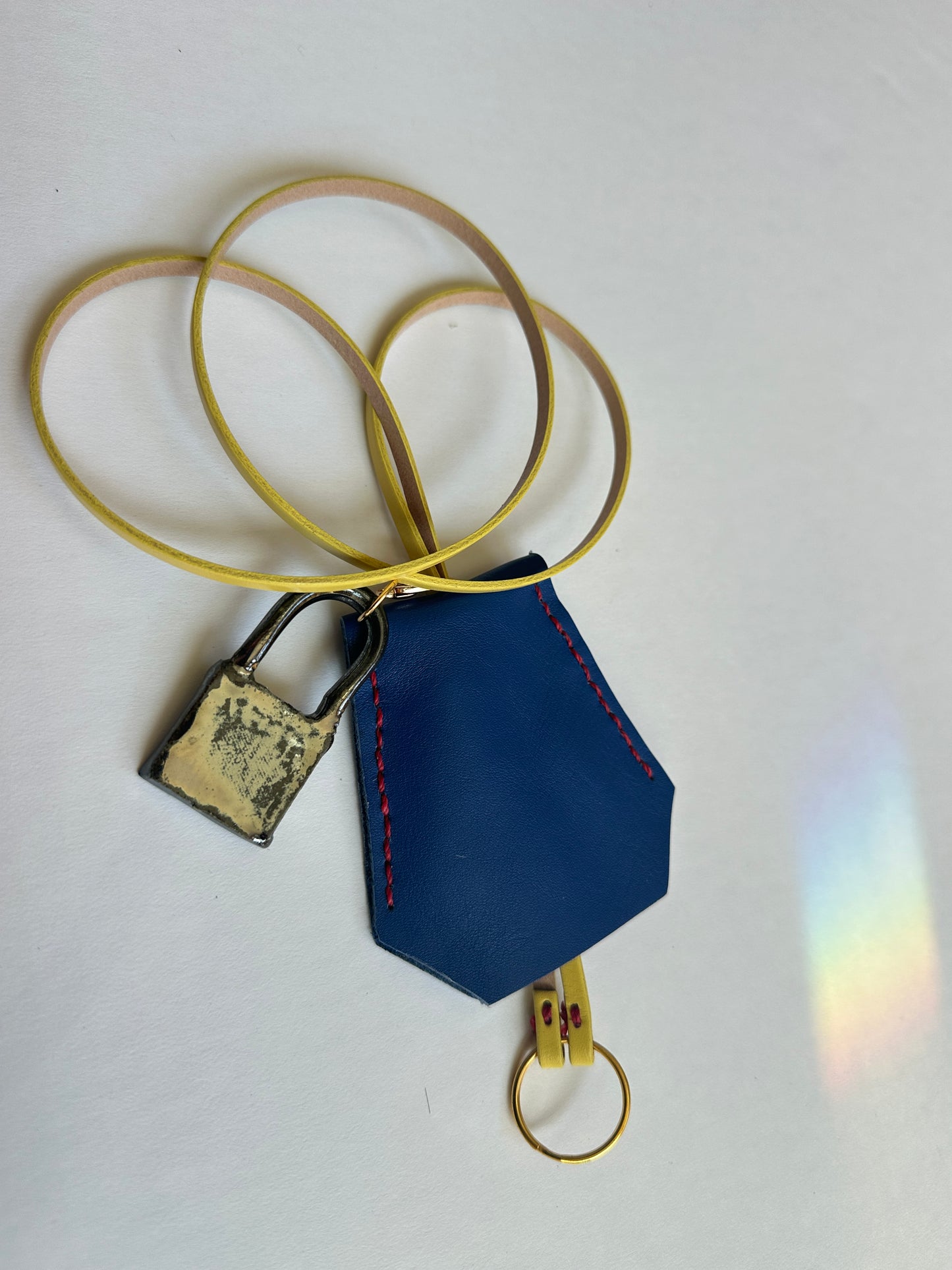 Leather Clochette with Ceramic Padlock