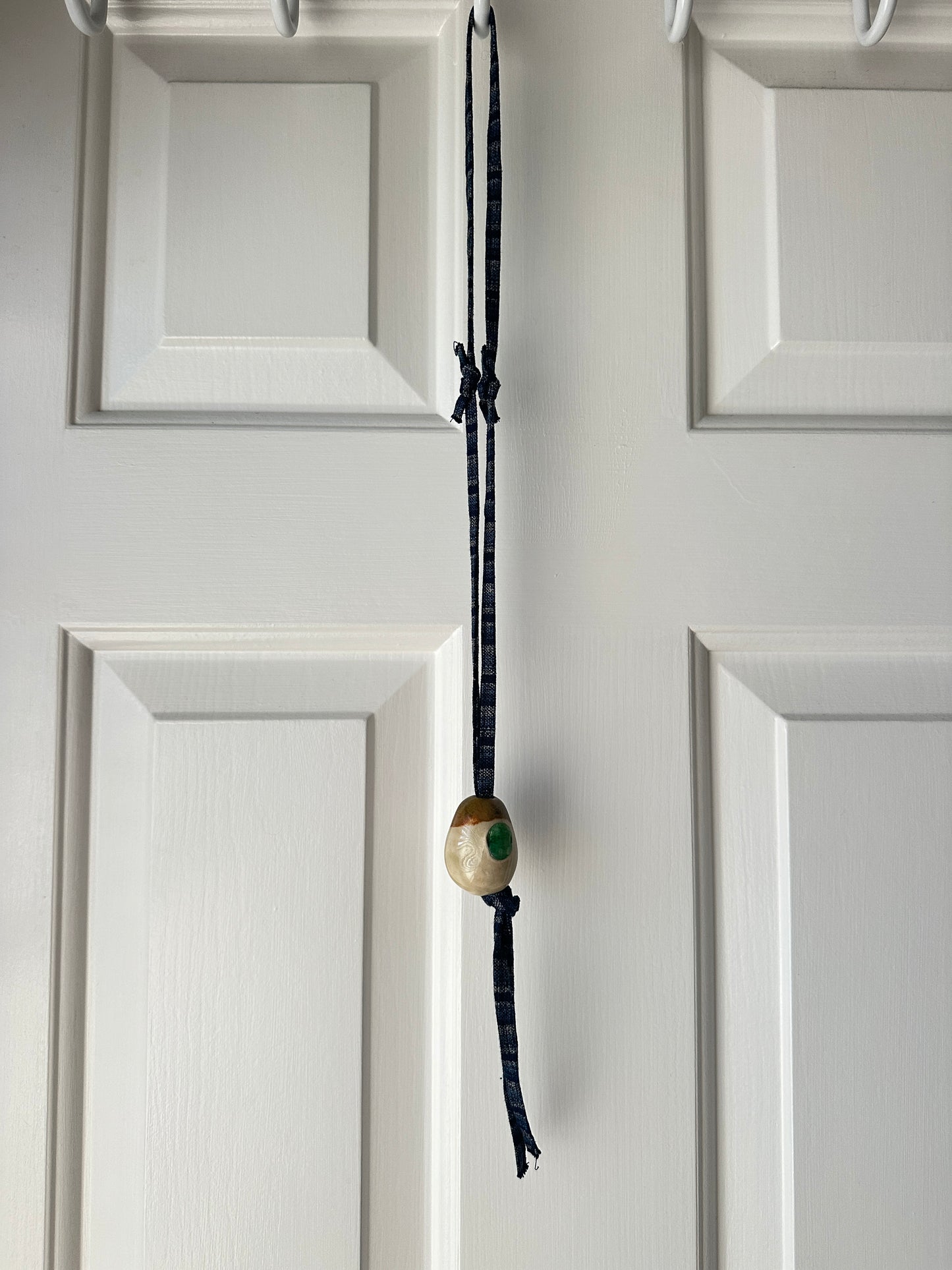 Ceramic Egg Pendant Necklace Katsuri