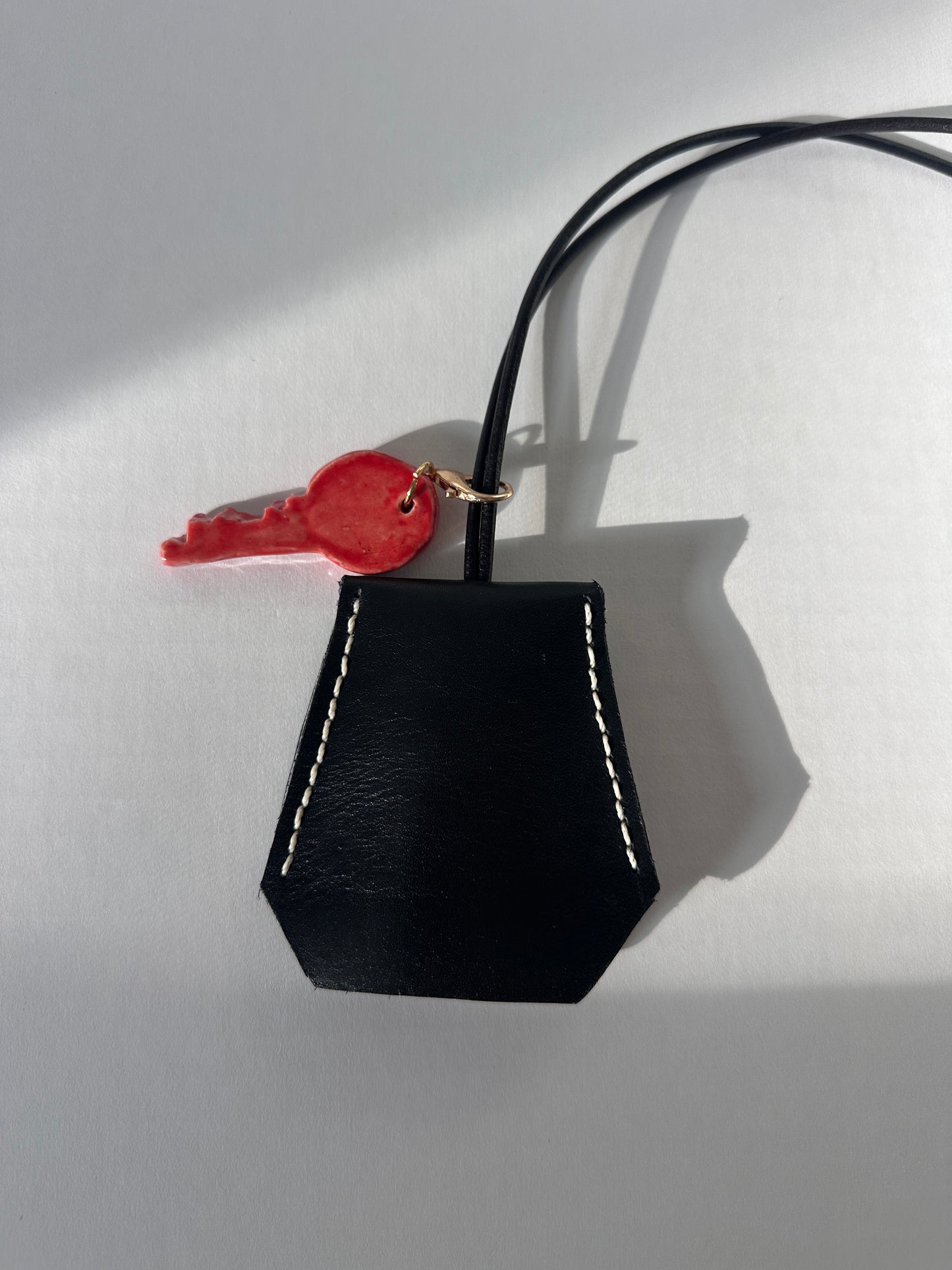 “Alice’s World” Leather Clochette With Ceramic Key