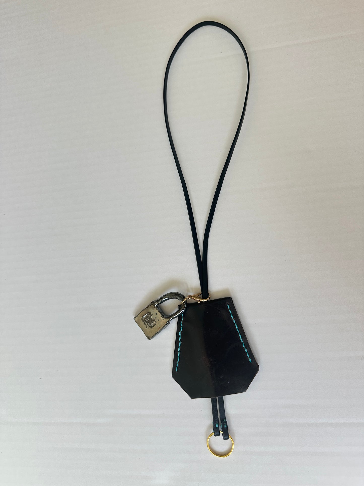 Leather Clochette with Ceramic Padlock