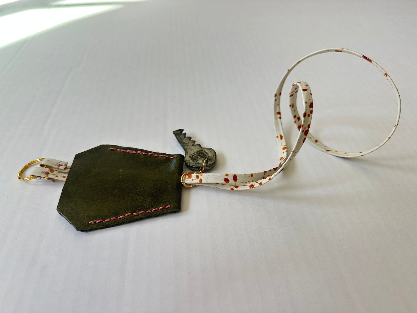 Leather Clochette with Ceramic Key
