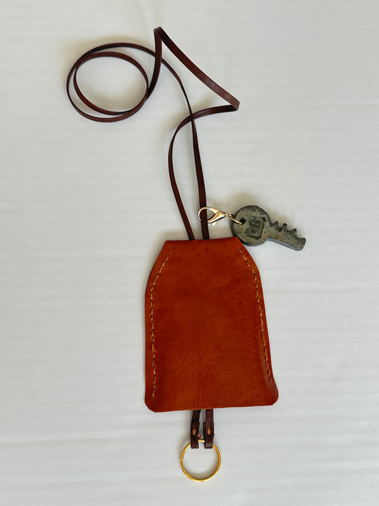 Large Leather Clochette with Ceramic Key