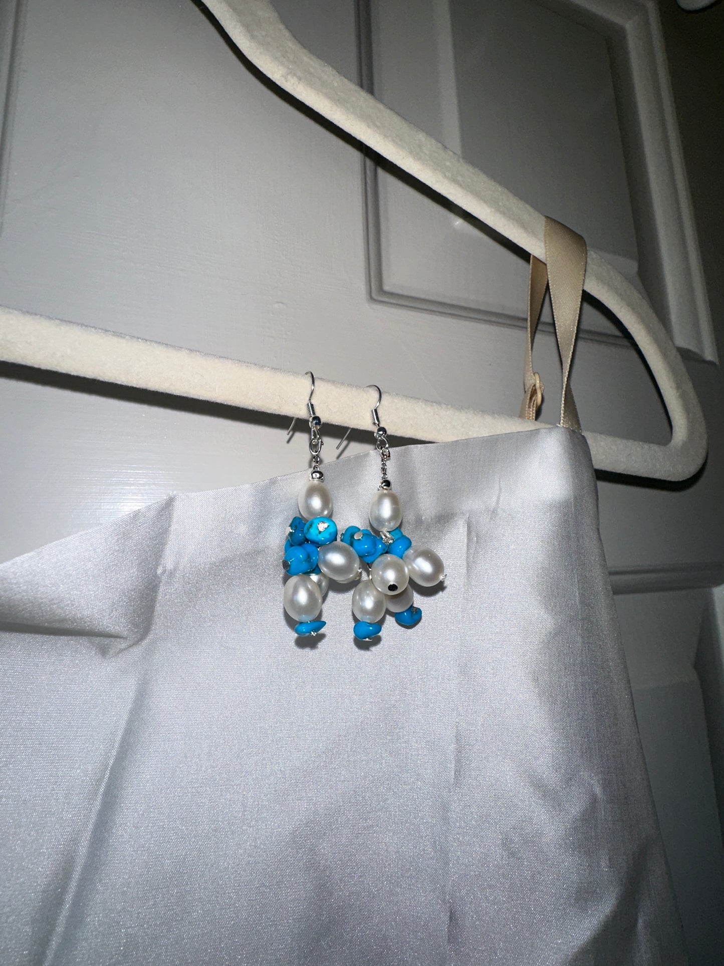 Turquoise Bloom Earrings (Silver)